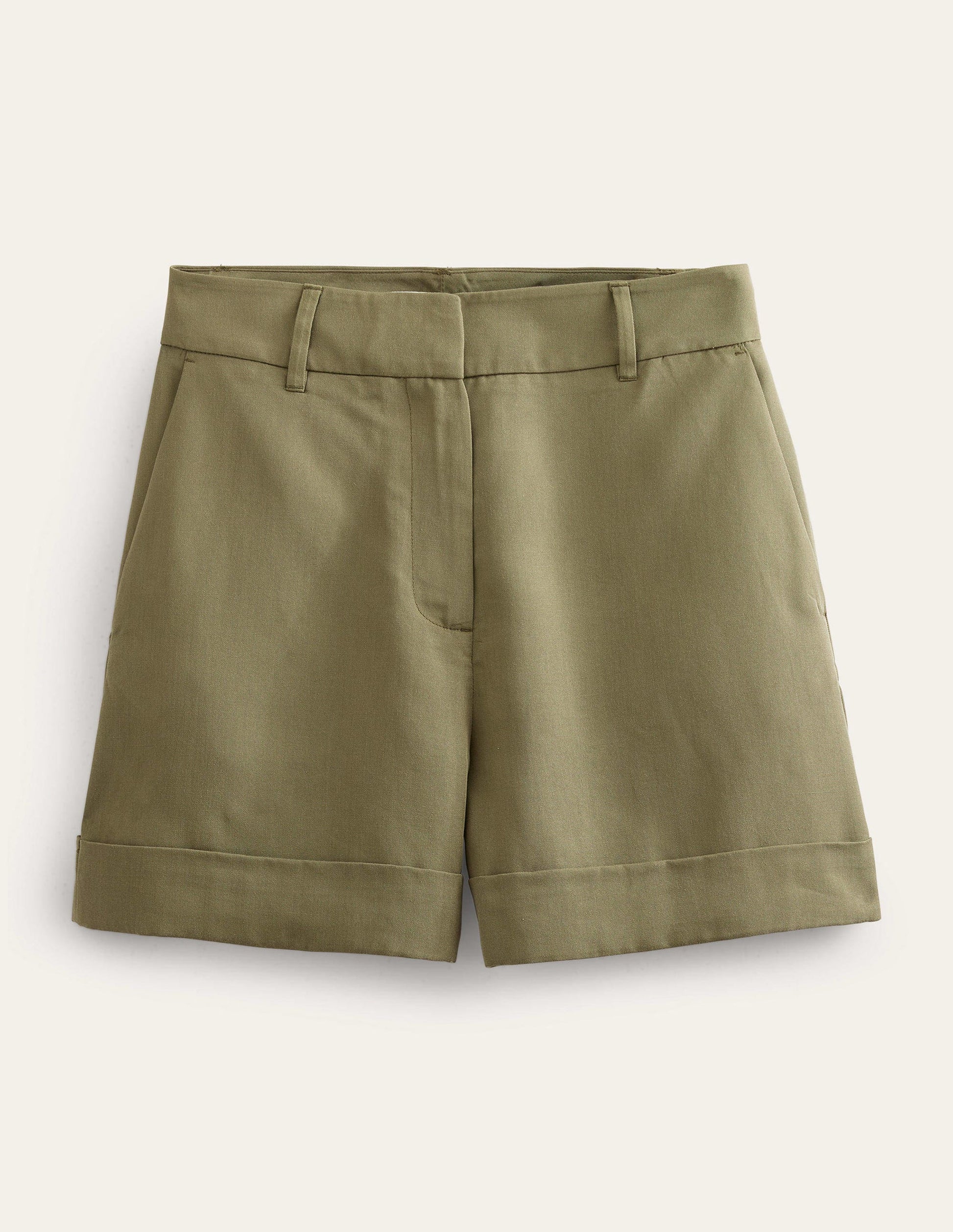 Short décontracté à revers-Kaki délavé-6
