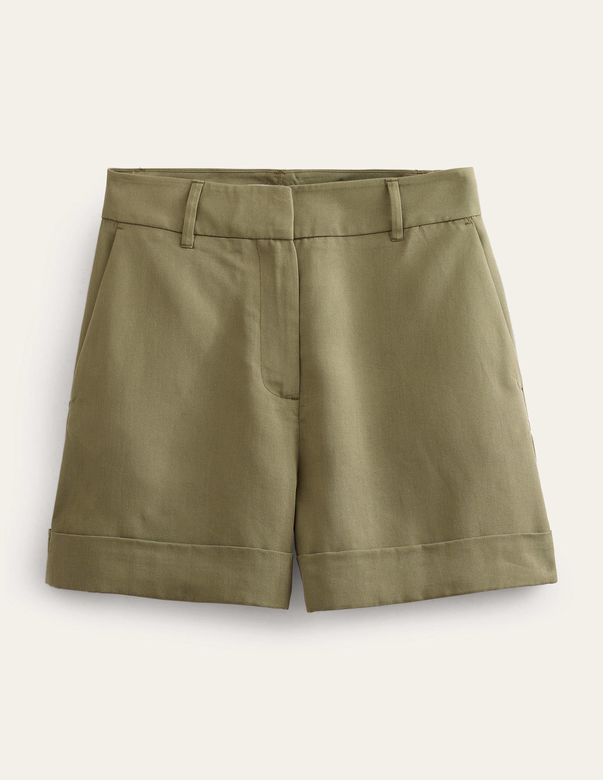 Short décontracté à revers-Kaki délavé - Image 6