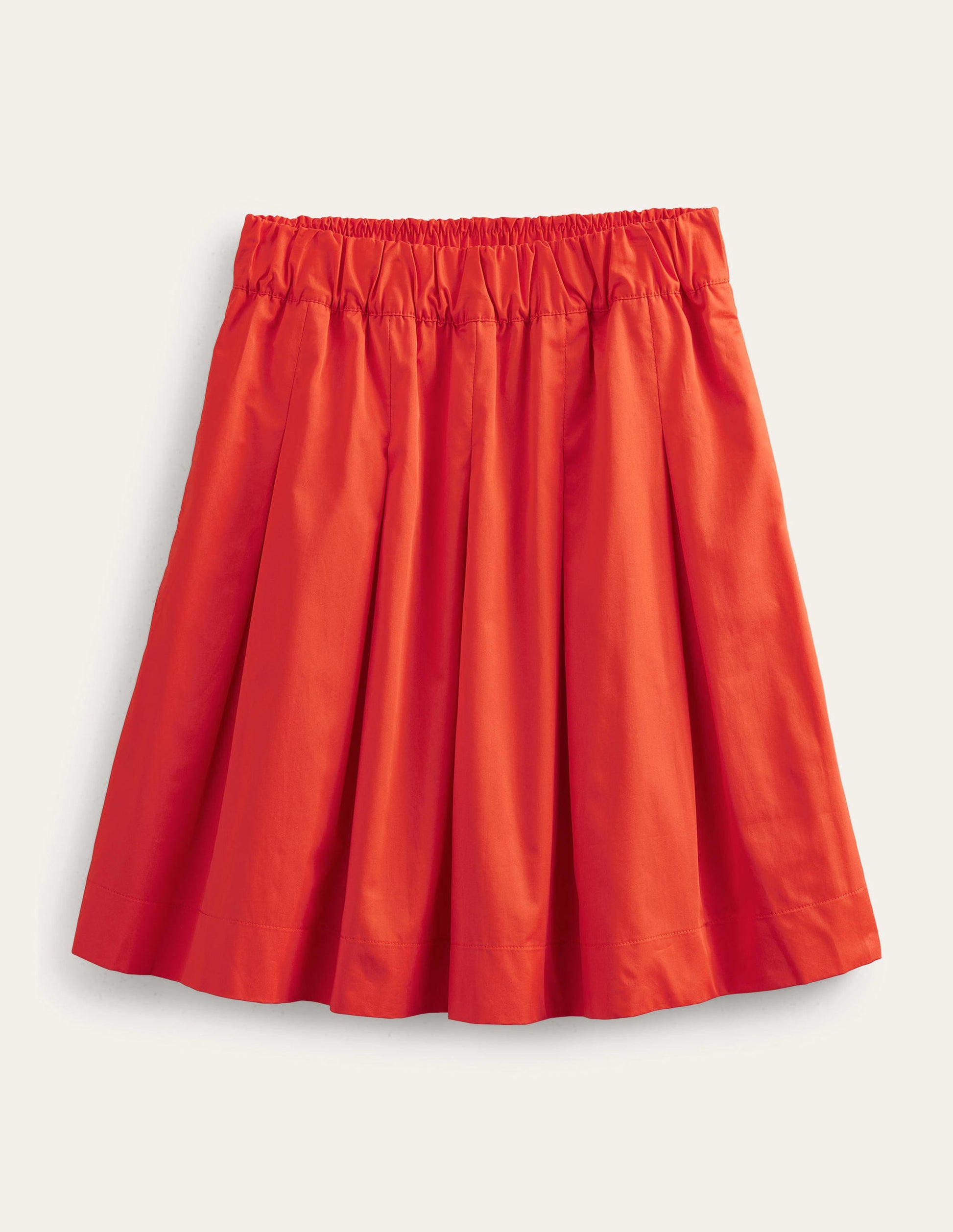 Jupe plissée en coton-Rouge vermillon-6