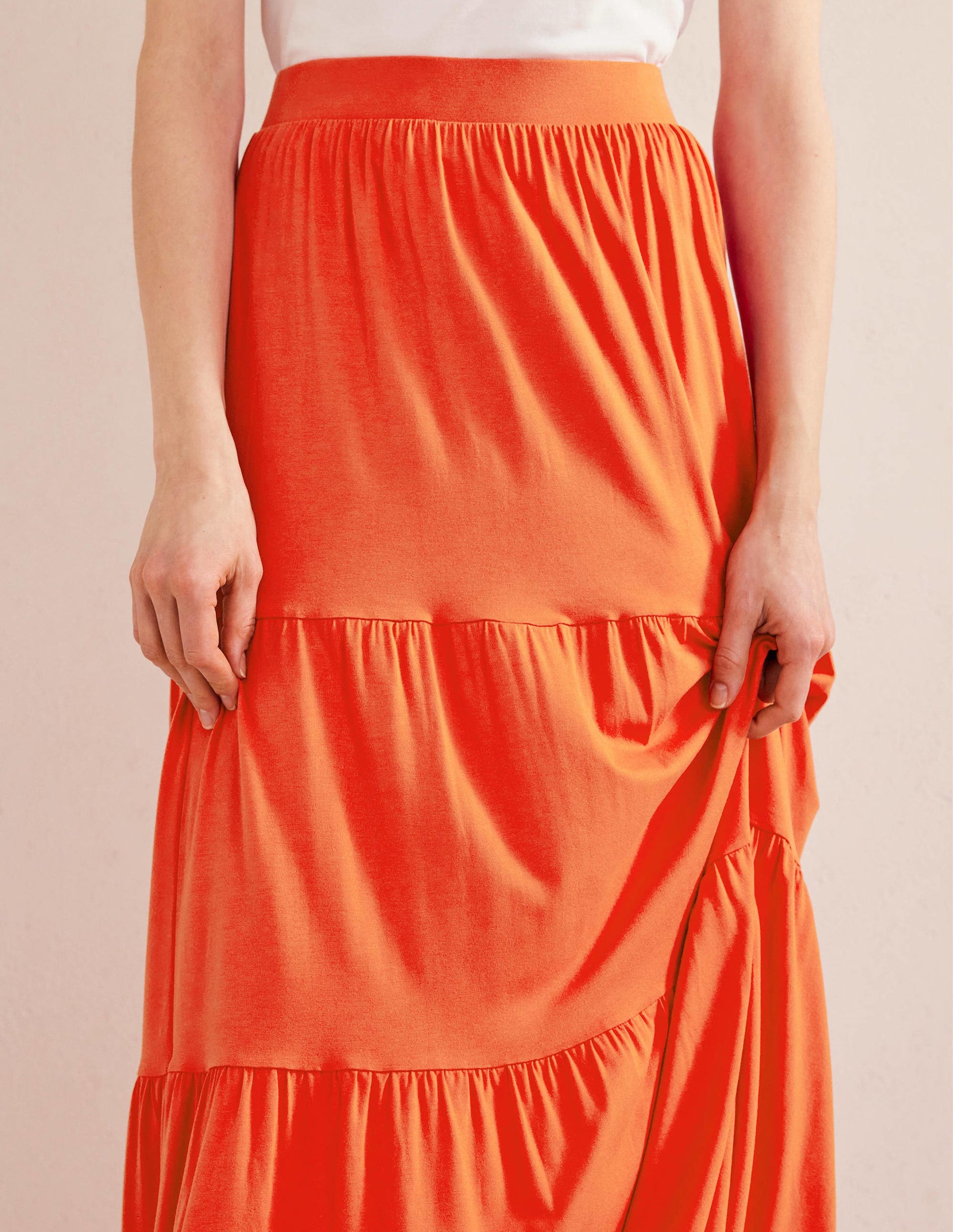 Jersey Maxi Skirt-Vermillion-2