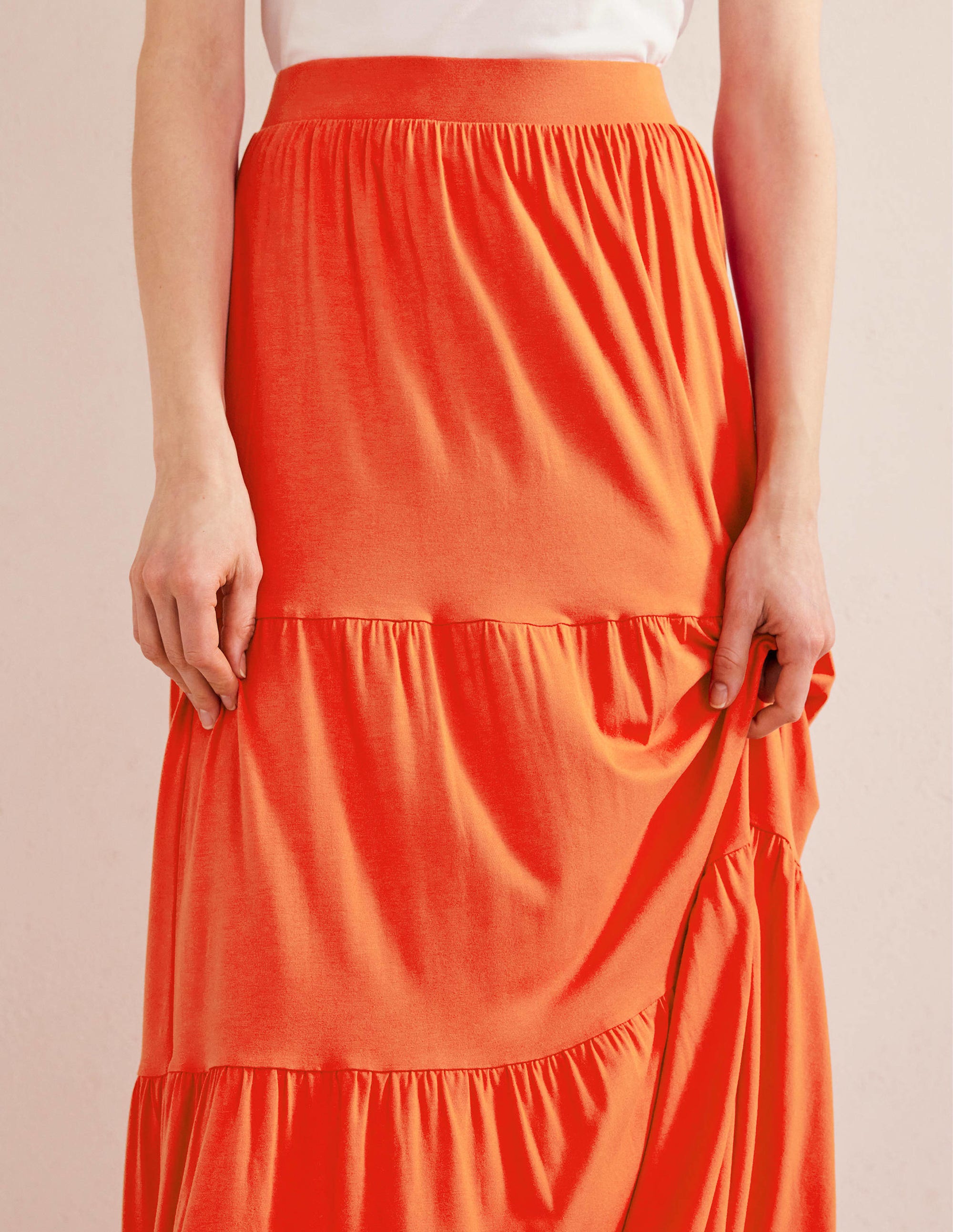 Jersey Maxi Skirt-Vermillion - Image 2