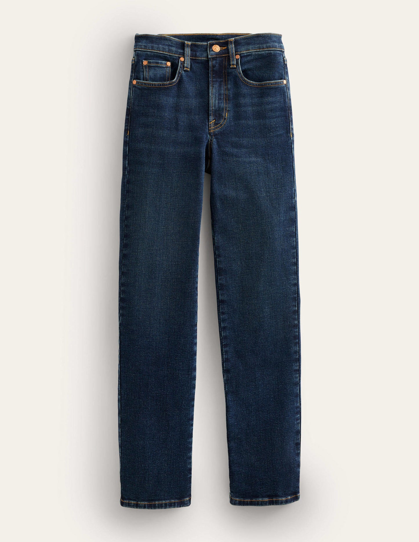 Schmale Jeans mit mittelhohem Bund-Indigo Vintage