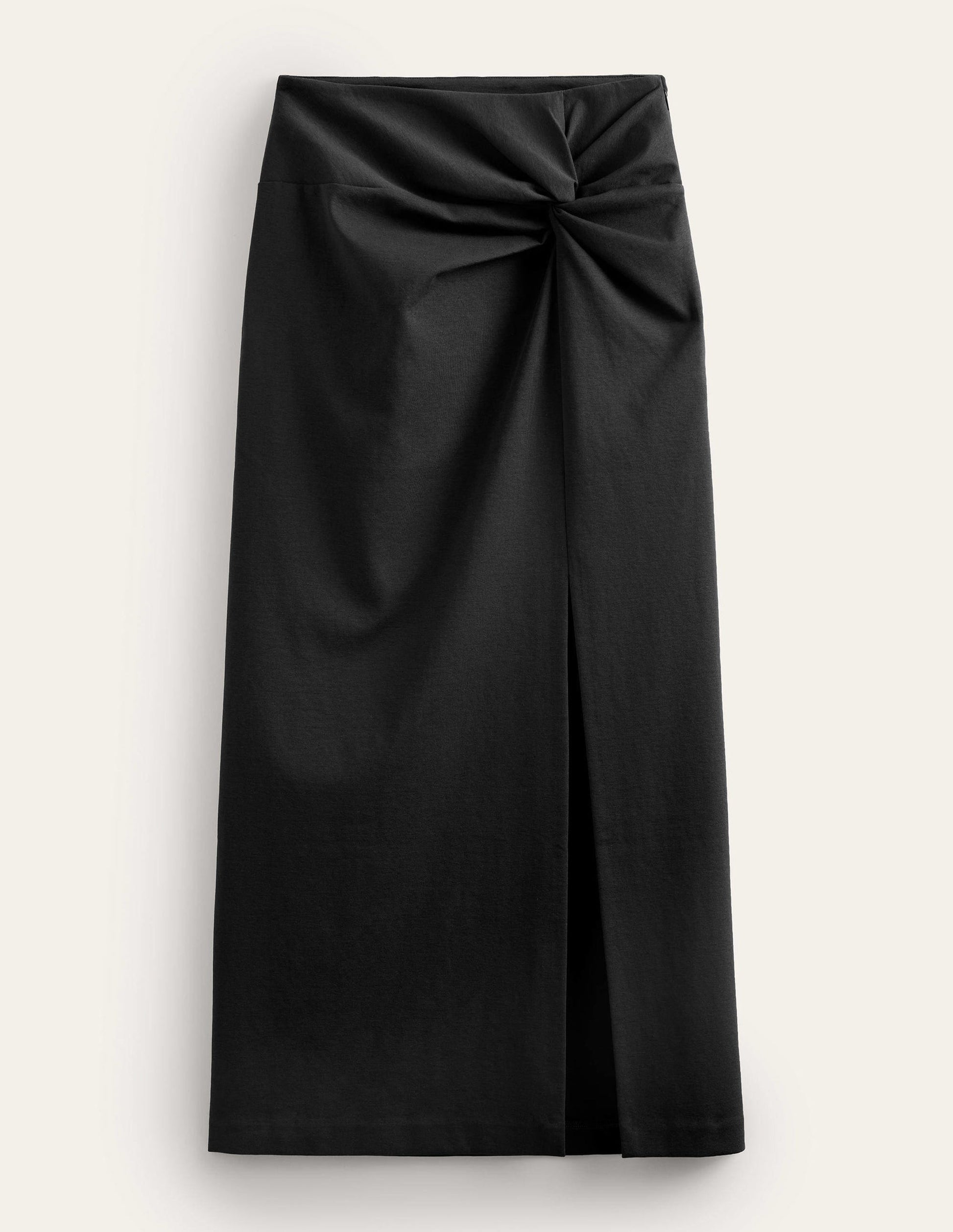 Jupe midi nouée en jersey-Noir-6
