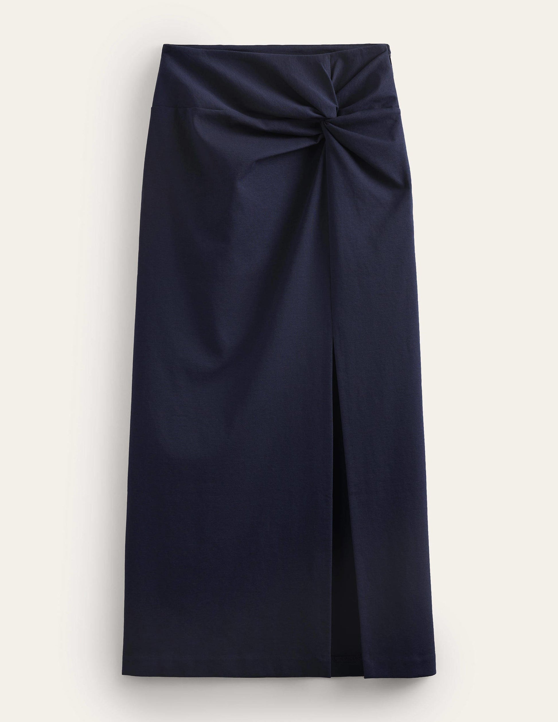 Jersey-Midirock mit Knotendetail-Marineblau-6