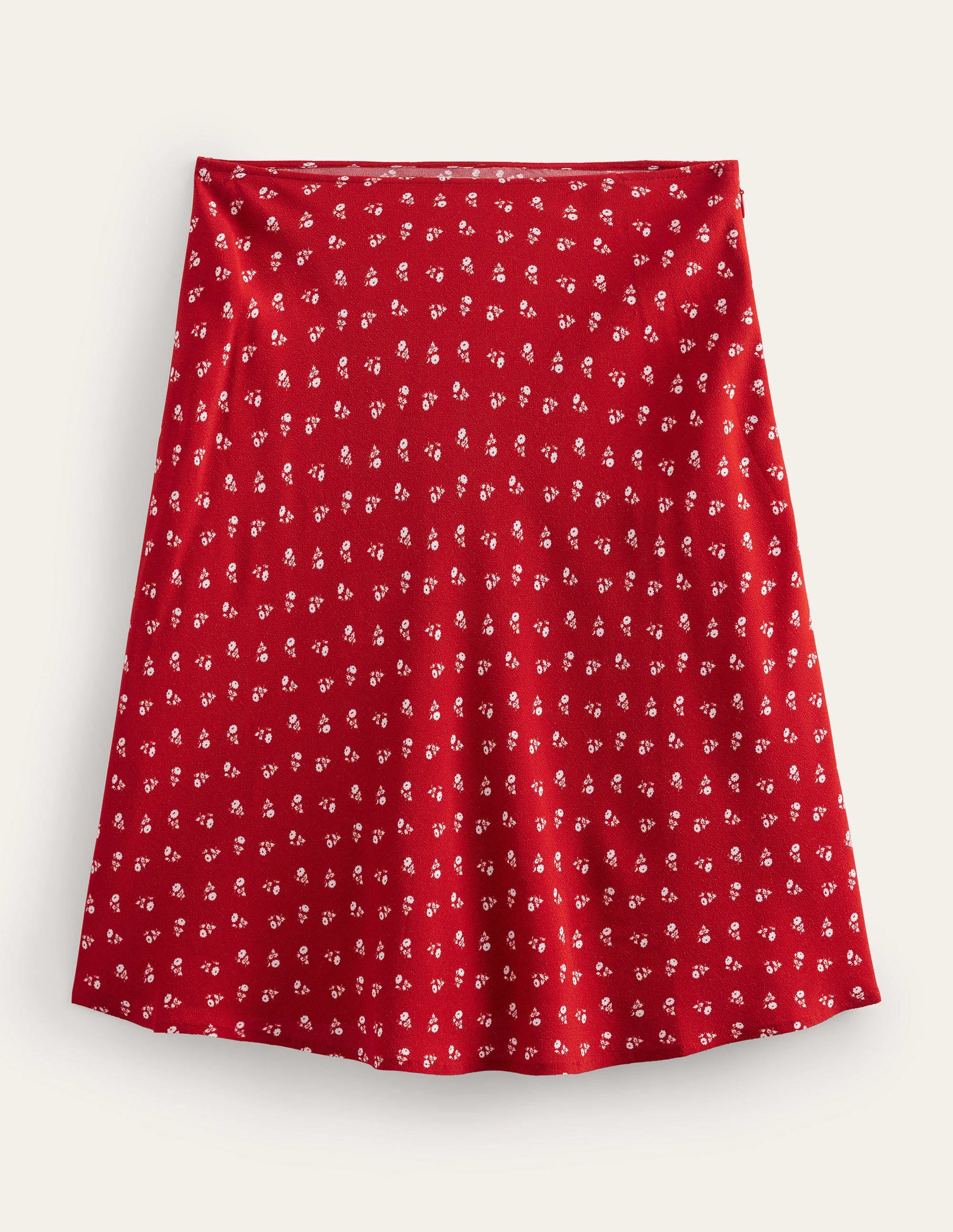 Mini-jupe en crêpe coupée en biais-Poinsettia, motif Sweet Daisy - Image 5