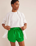 Short noué à la taille en étamine-Vert vif