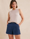 Short décontracté en coton-Bleu nuit
