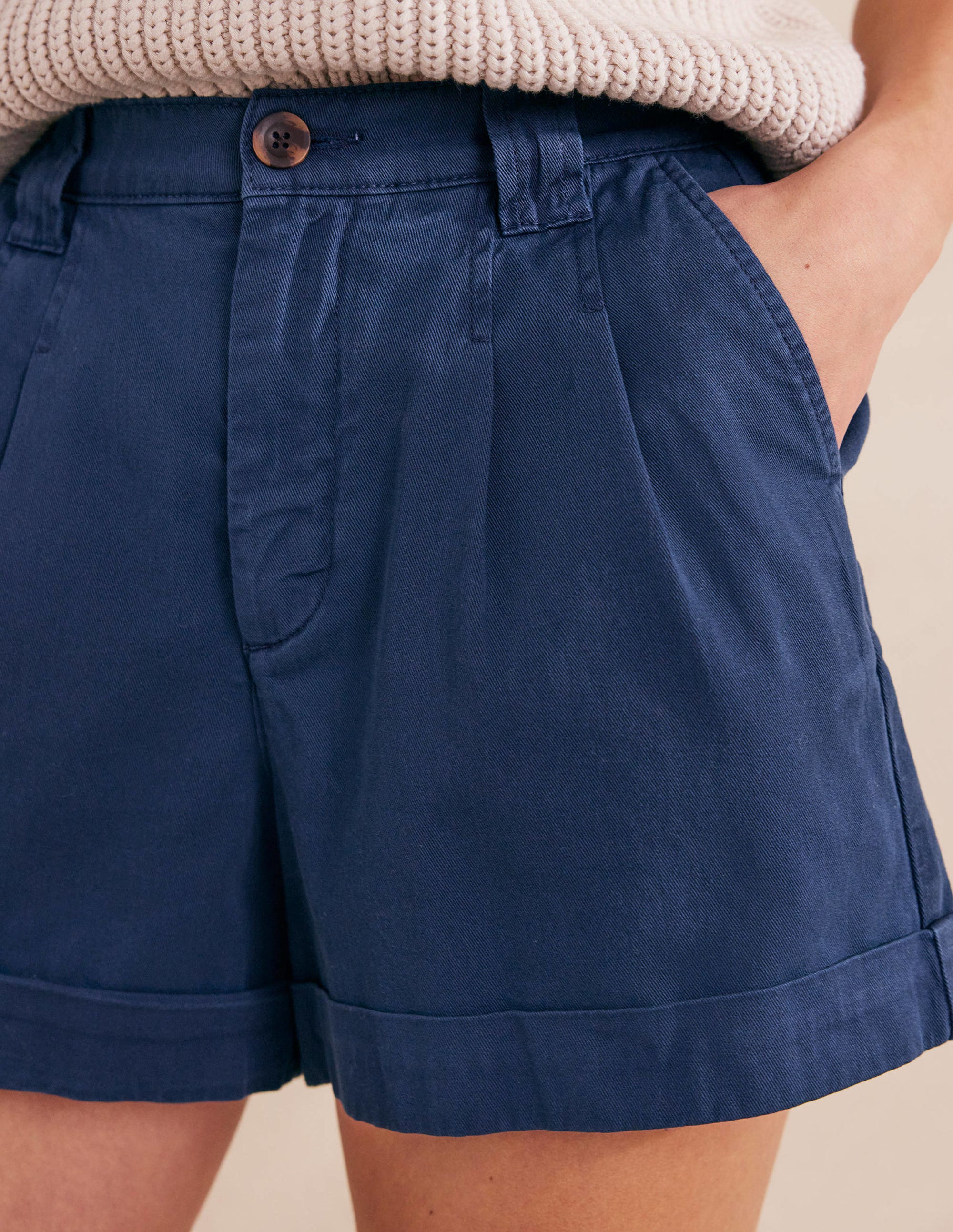 Short décontracté en coton-Bleu nuit - Image 2