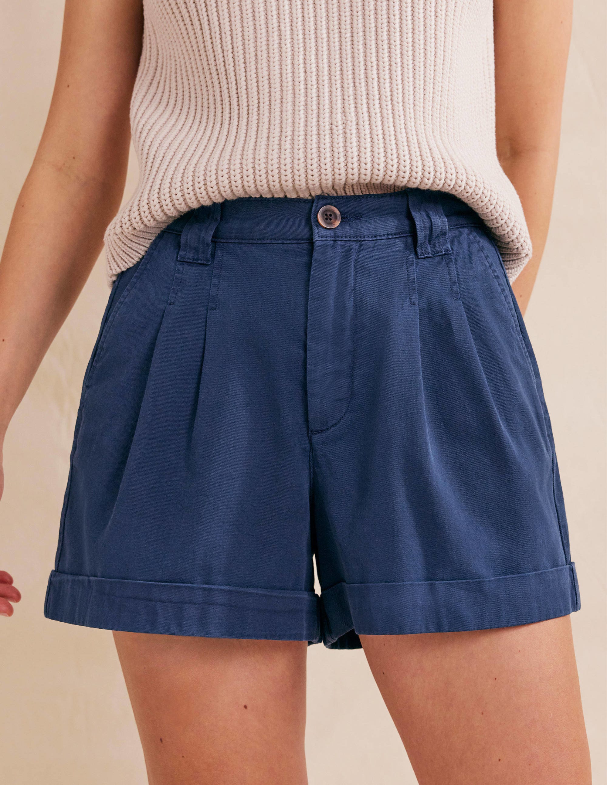 Short décontracté en coton-Bleu nuit - Image 4