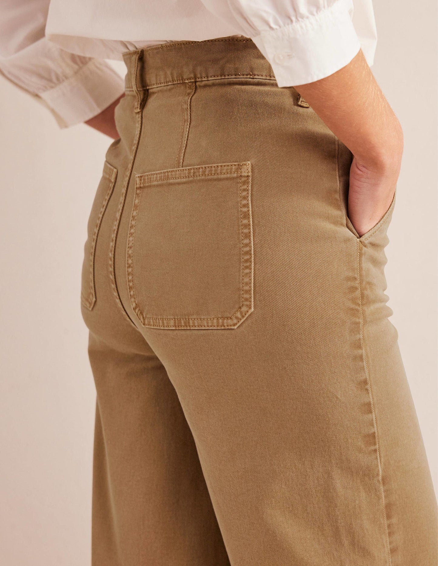 Pantalon large décontracté-Marron