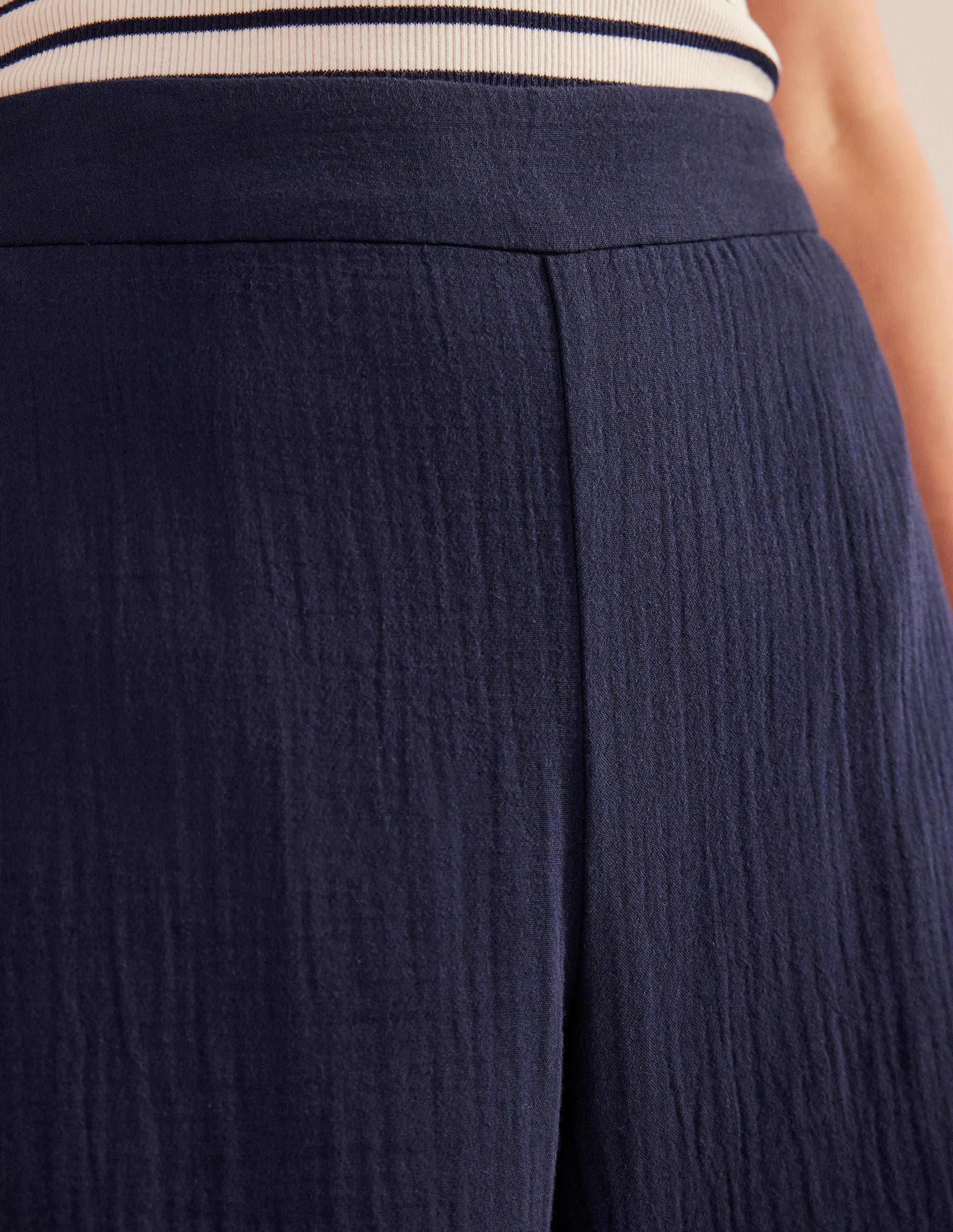Pantalon à enfiler double-étoffe-Bleu marine - Image 2