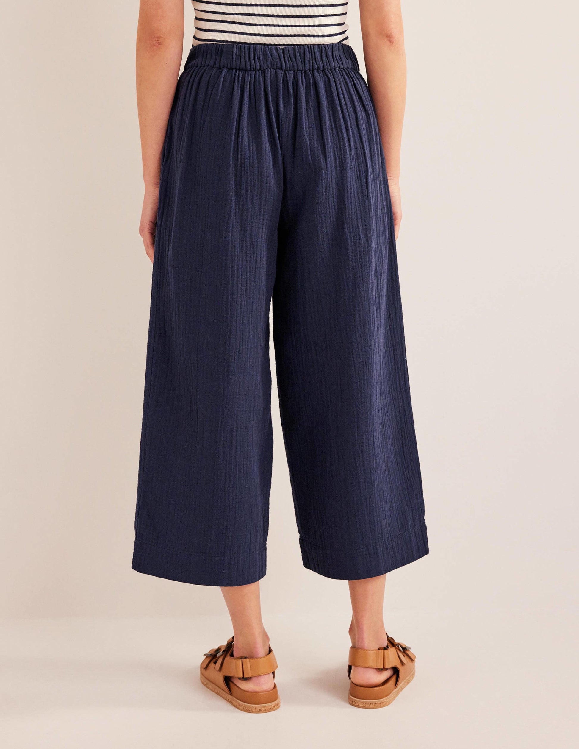Pantalon à enfiler double-étoffe-Bleu marine-3
