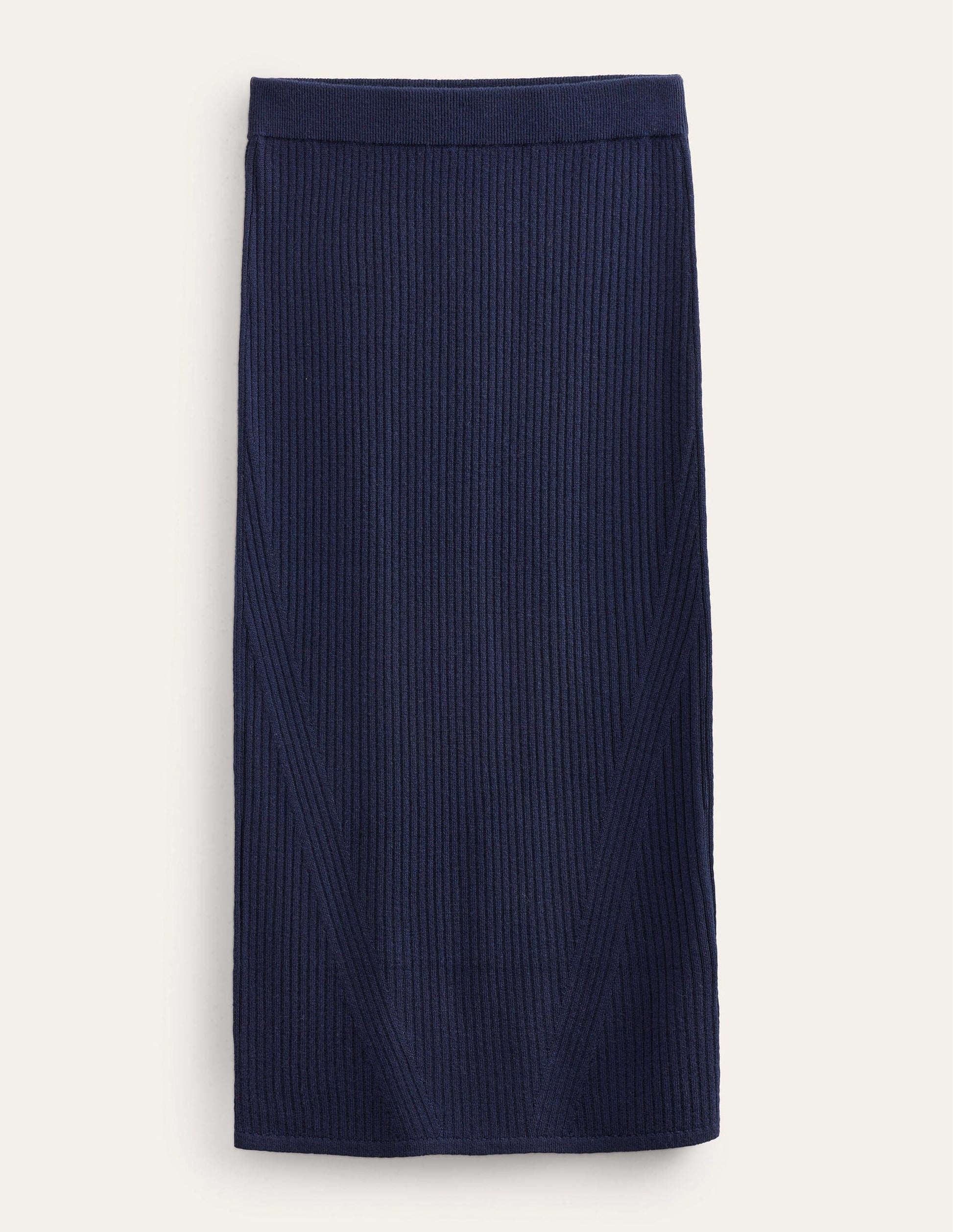 Merino Knit Midi Skirt-Navy-5