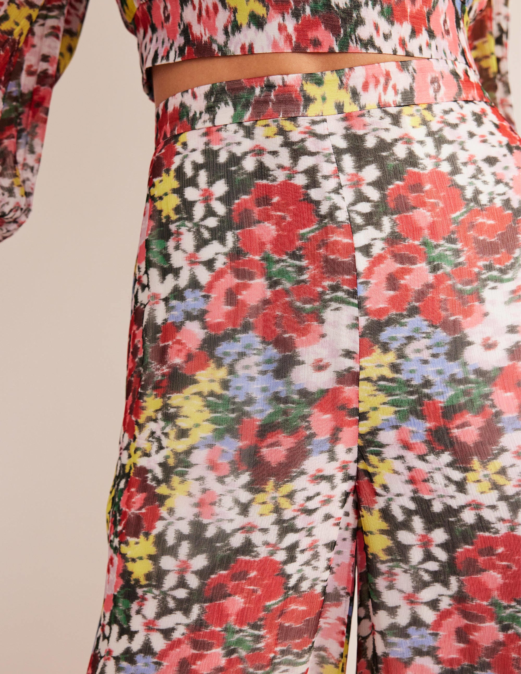 Pantalon palazzo imprimé-Multi, motif Moire Bloom - Image 2