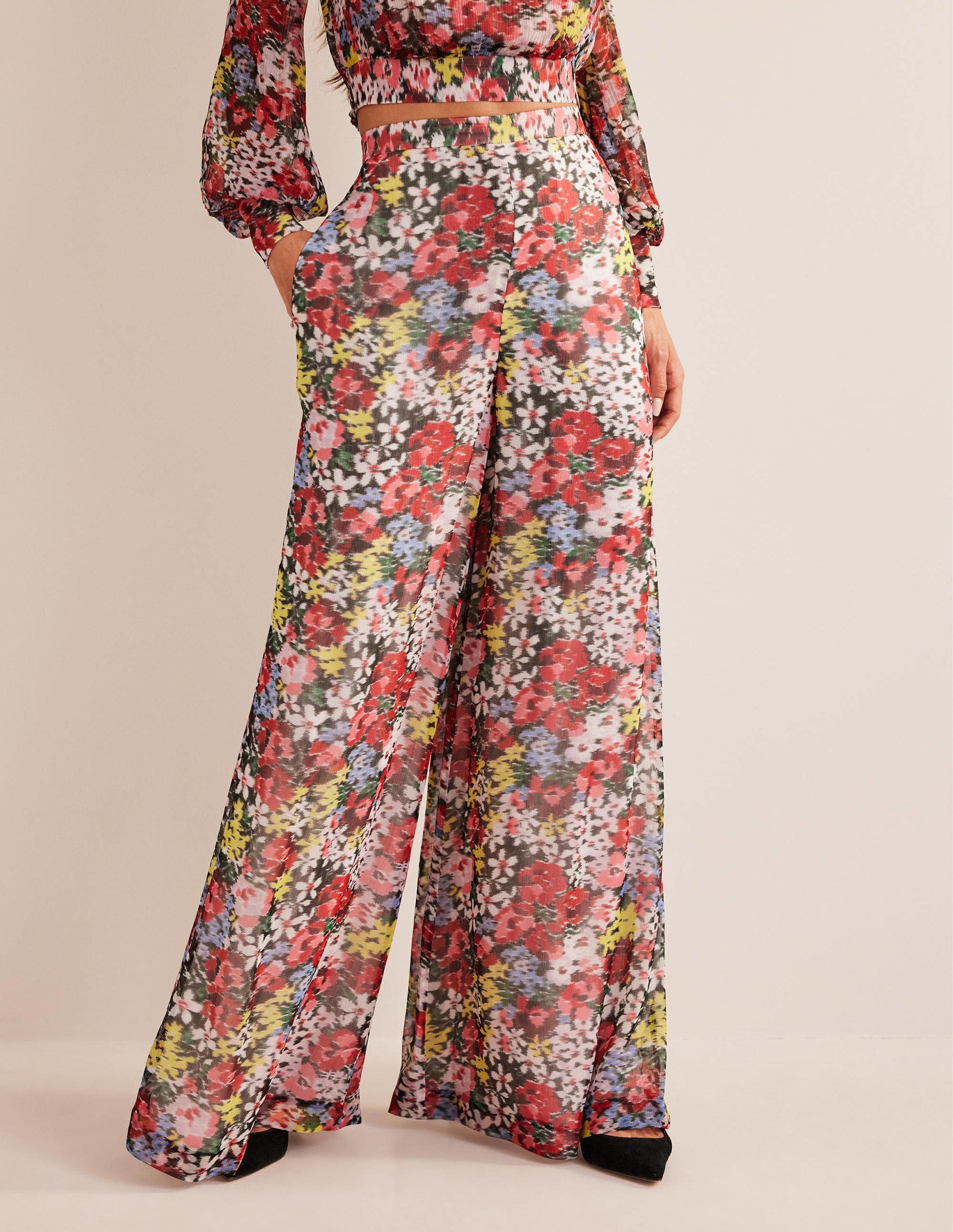 Pantalon palazzo imprimé-Multi, motif Moire Bloom-4