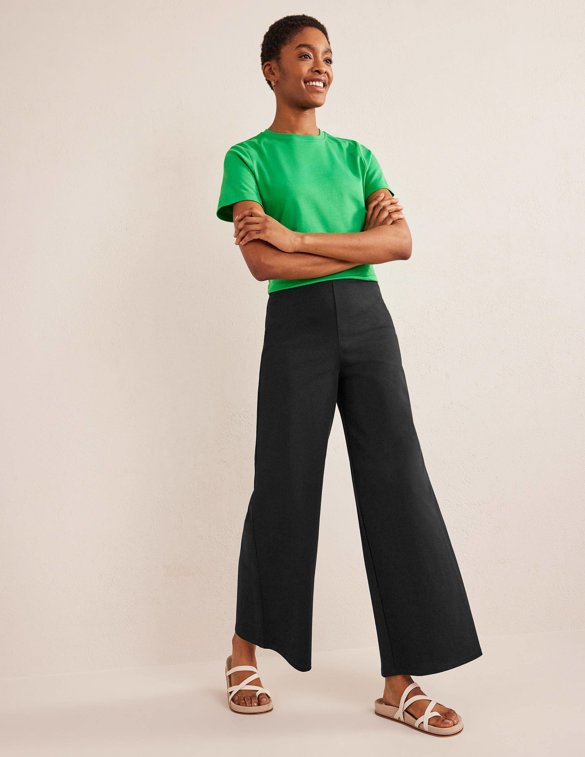 Jerseyhose mit weitem Bein-Schwarz - Image 1