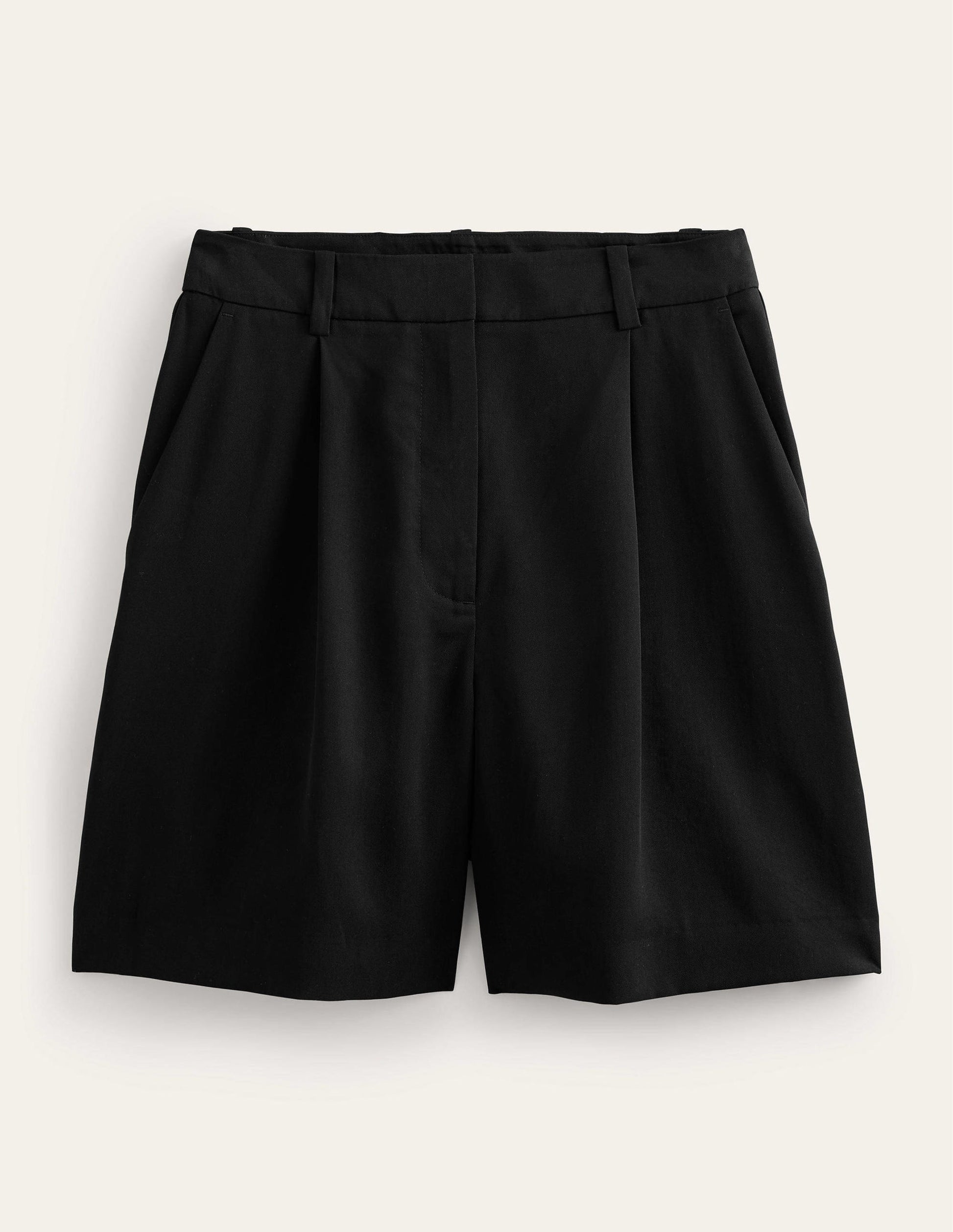 Short décontracté en Tencel-Noir-5