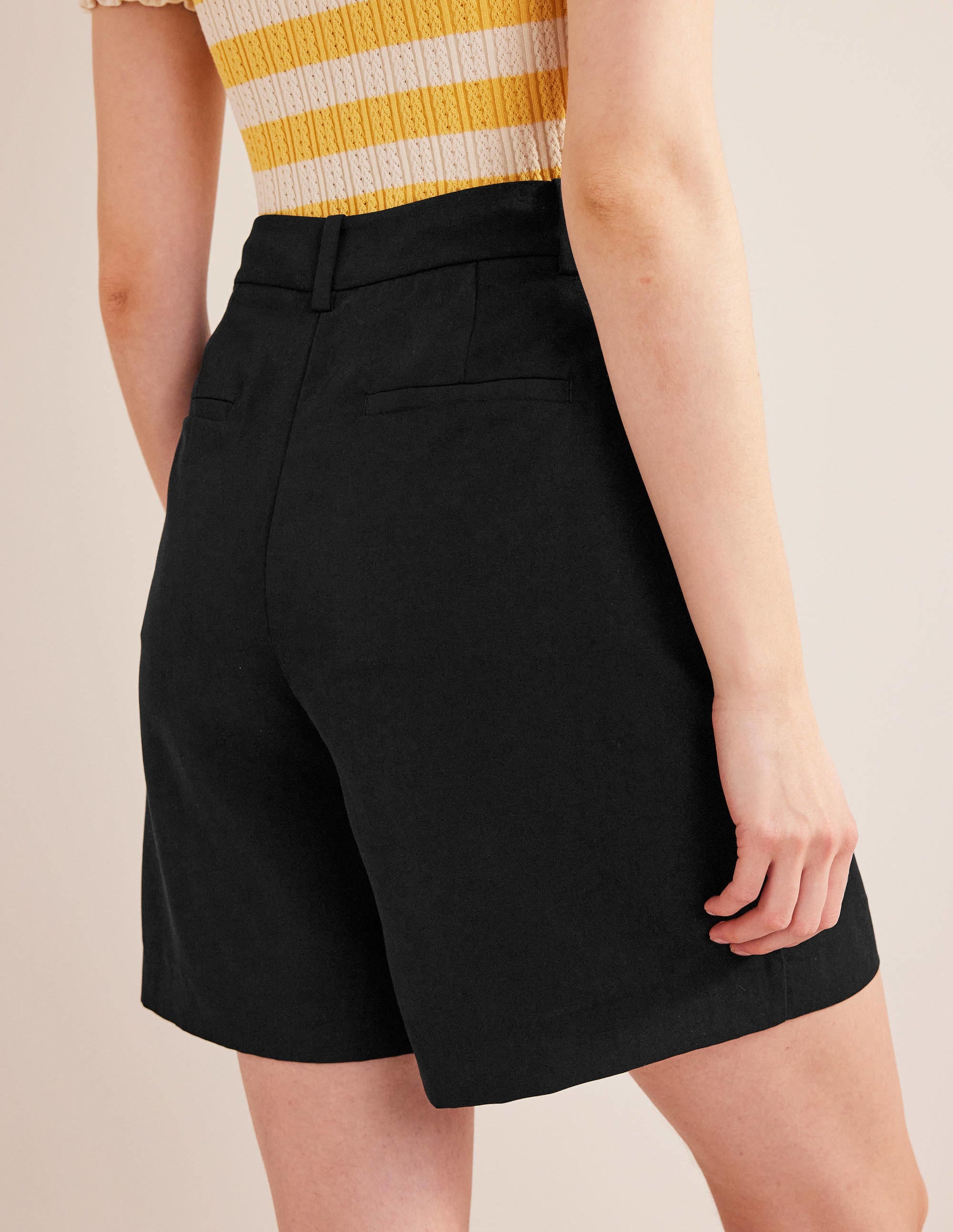 Short décontracté en Tencel-Noir - Image 3