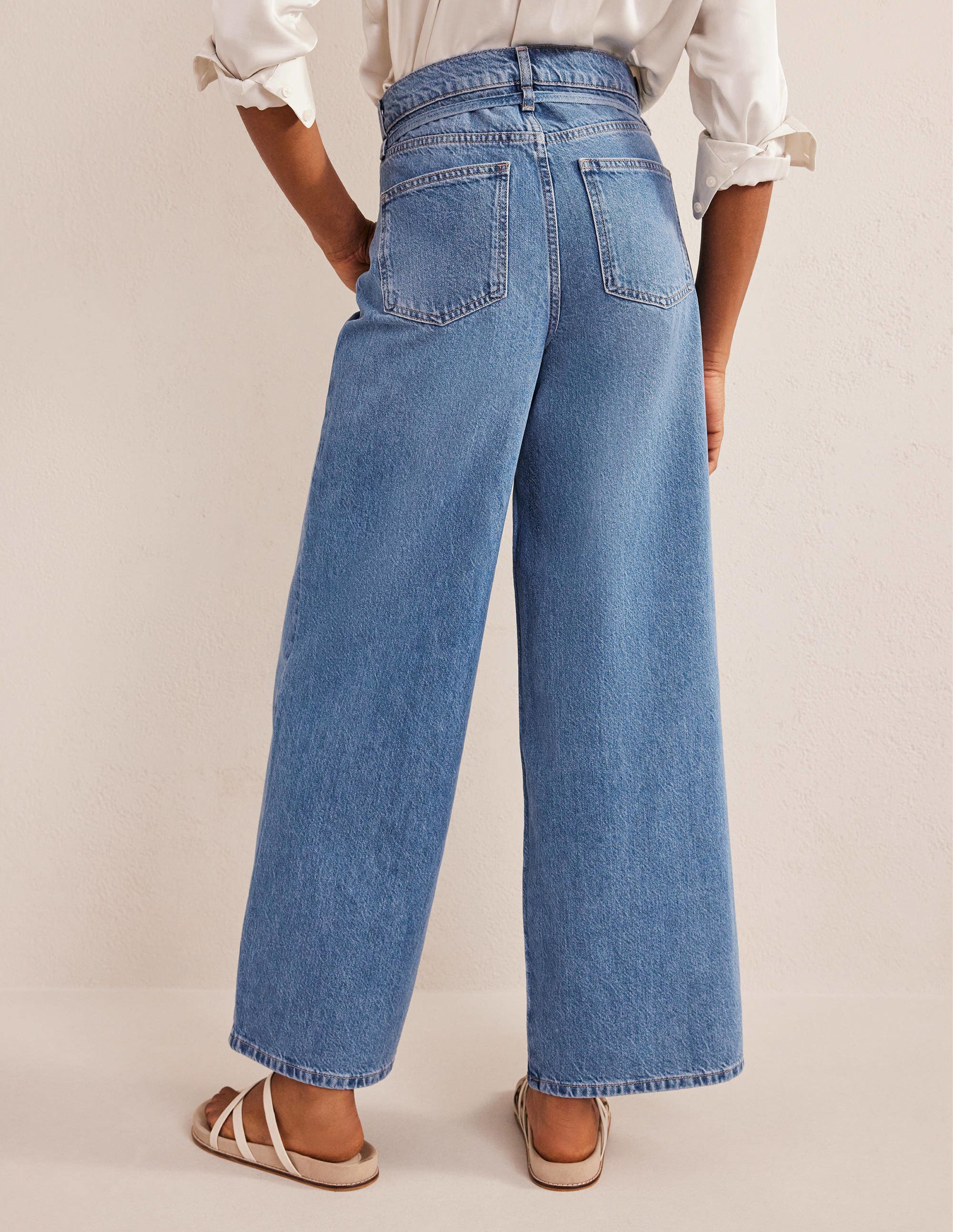 Jean large et souple taille mi-haute-Indigo moyen - Image 3