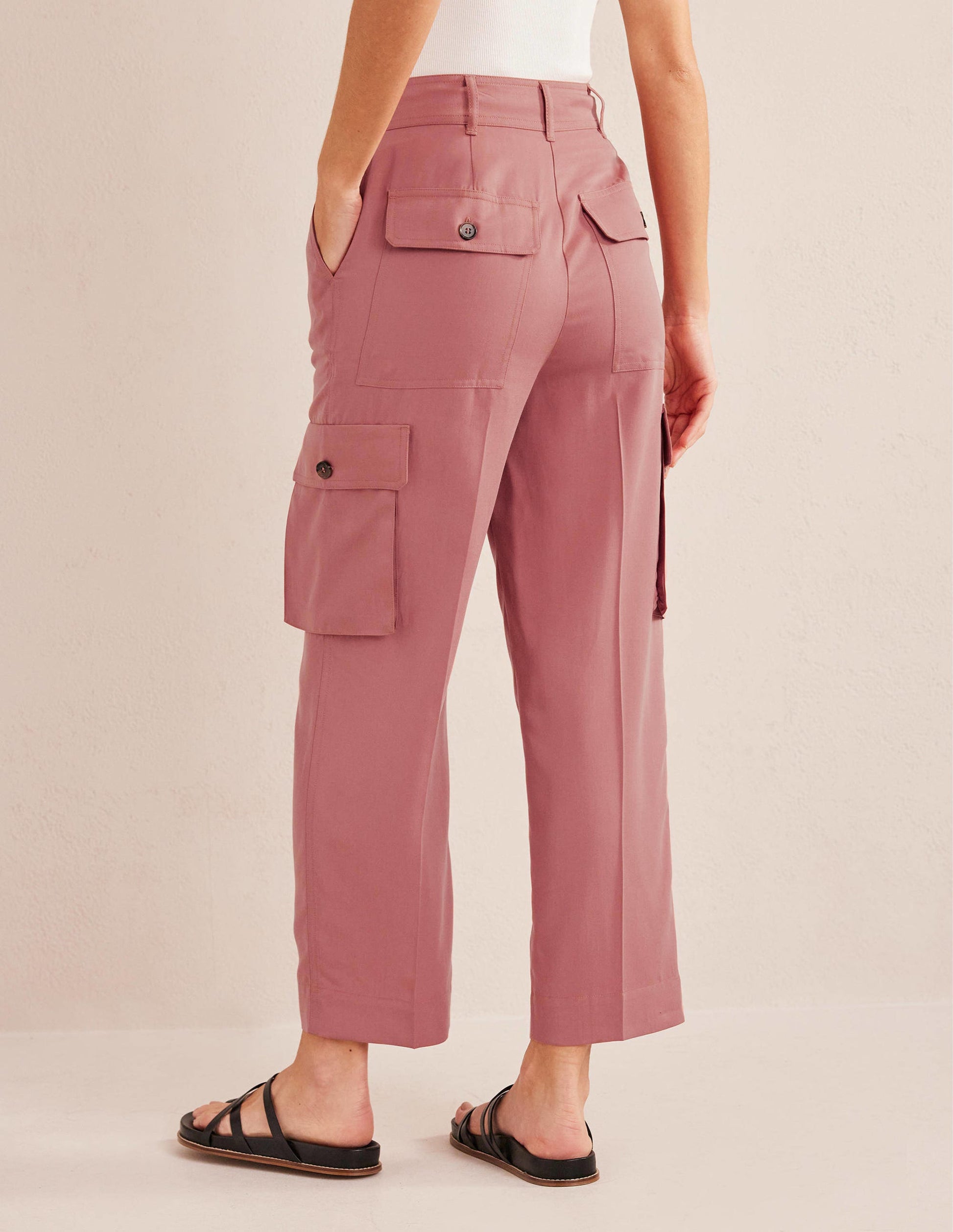 Tencel Cargo Trousers-Dusty Rose-3