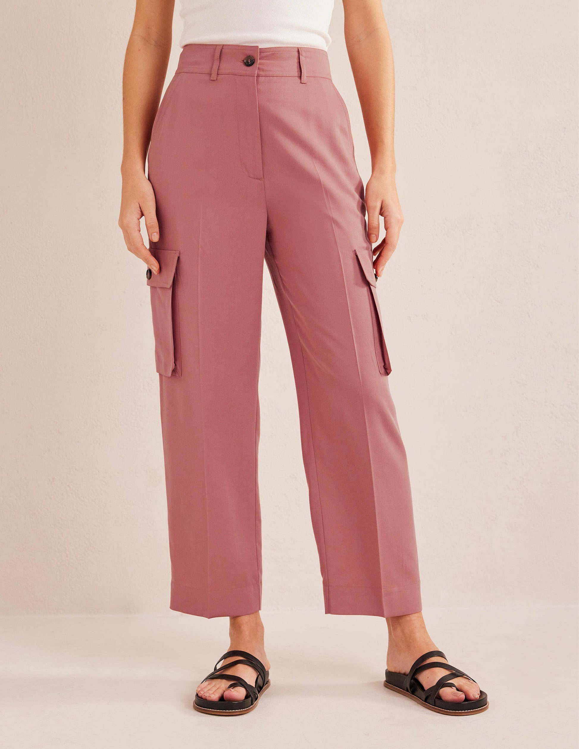 Tencel Cargo Trousers-Dusty Rose-4
