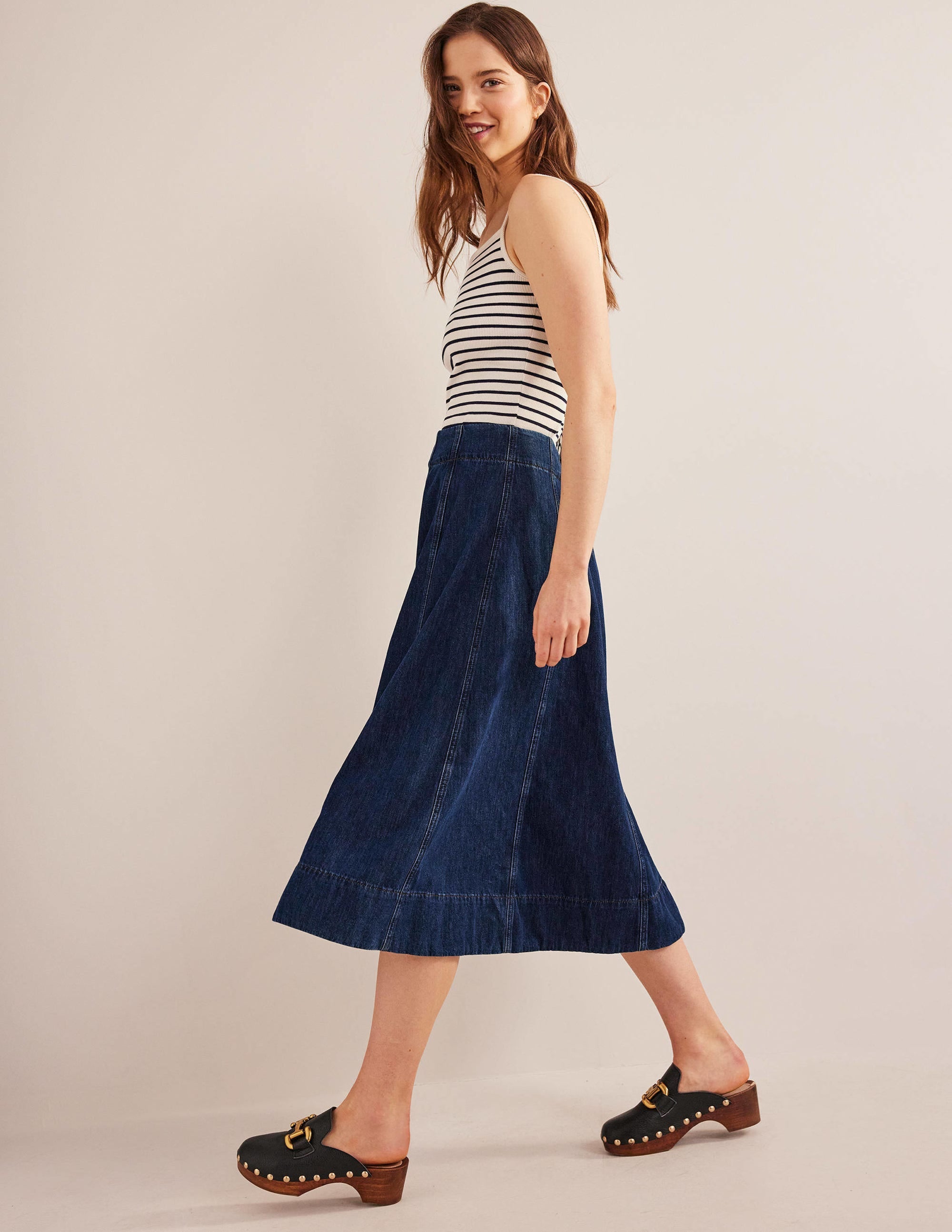 Jeansrock mit Einsätzen-Overdye-Waschung - Image 1