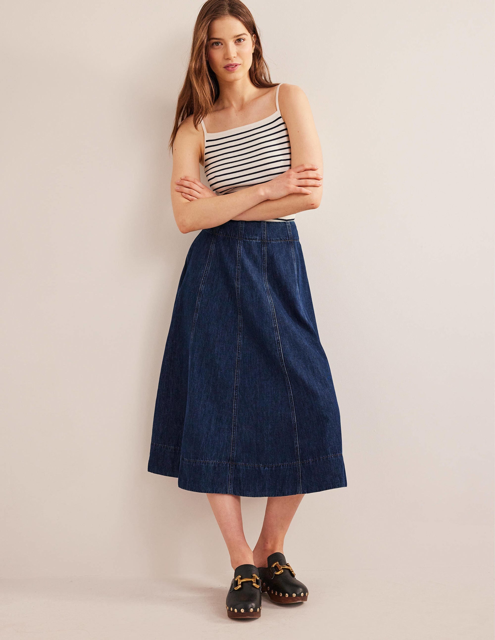 Jeansrock mit Einsätzen-Overdye-Waschung - Image 5