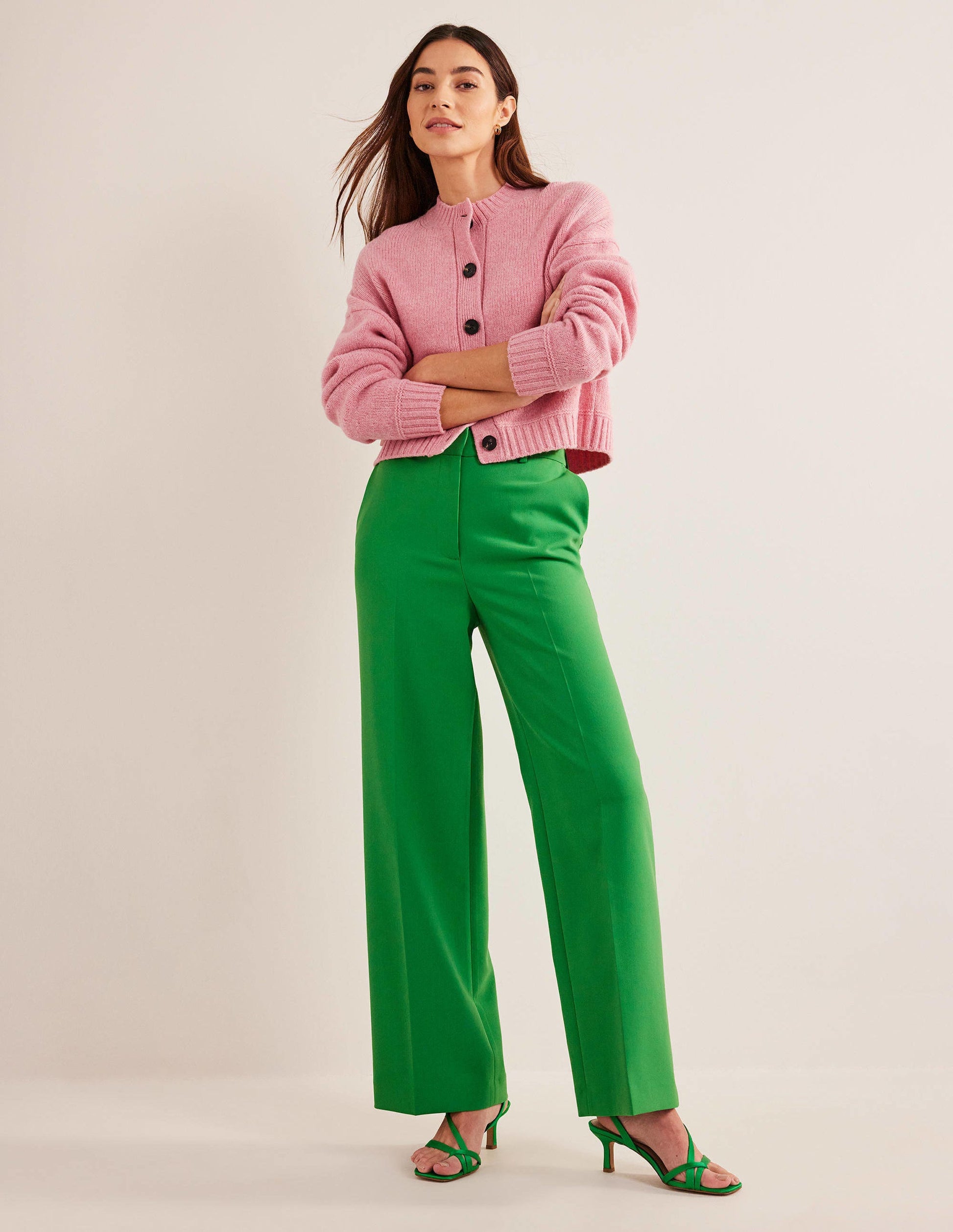 Pantalon large Westbourne-Abeille verte-1