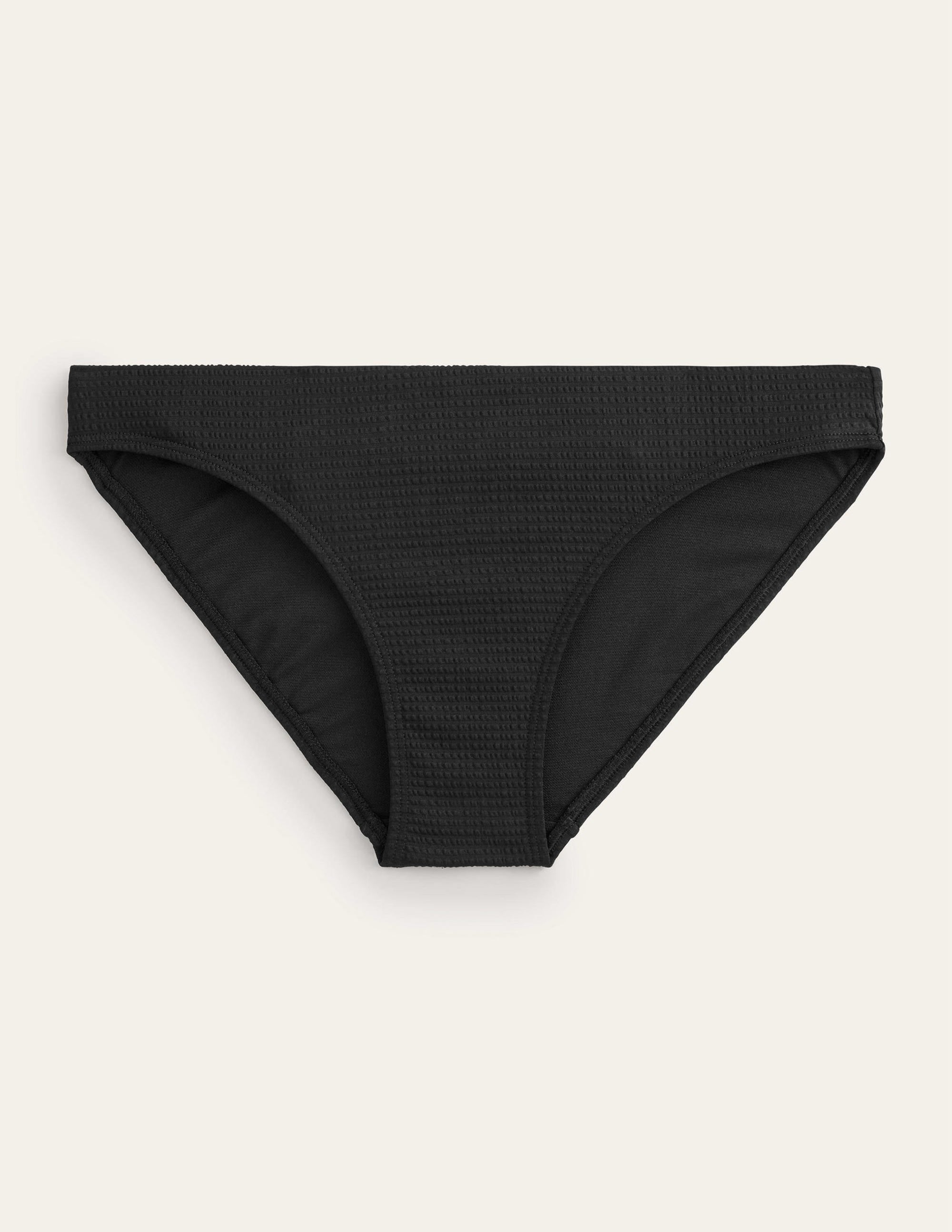 Classic Bikini Bottoms-Black Seersucker Texture - Image 2