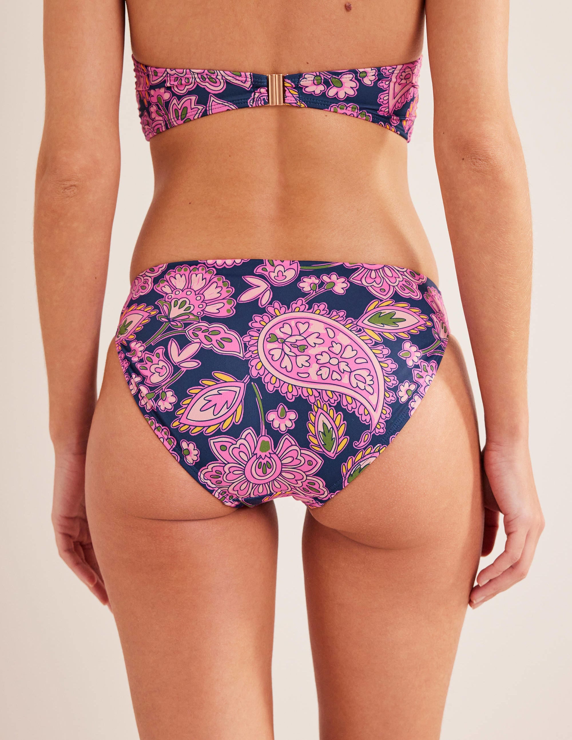 Klassische Bikinihose-Marineblau, Paisleymuster - Image 3