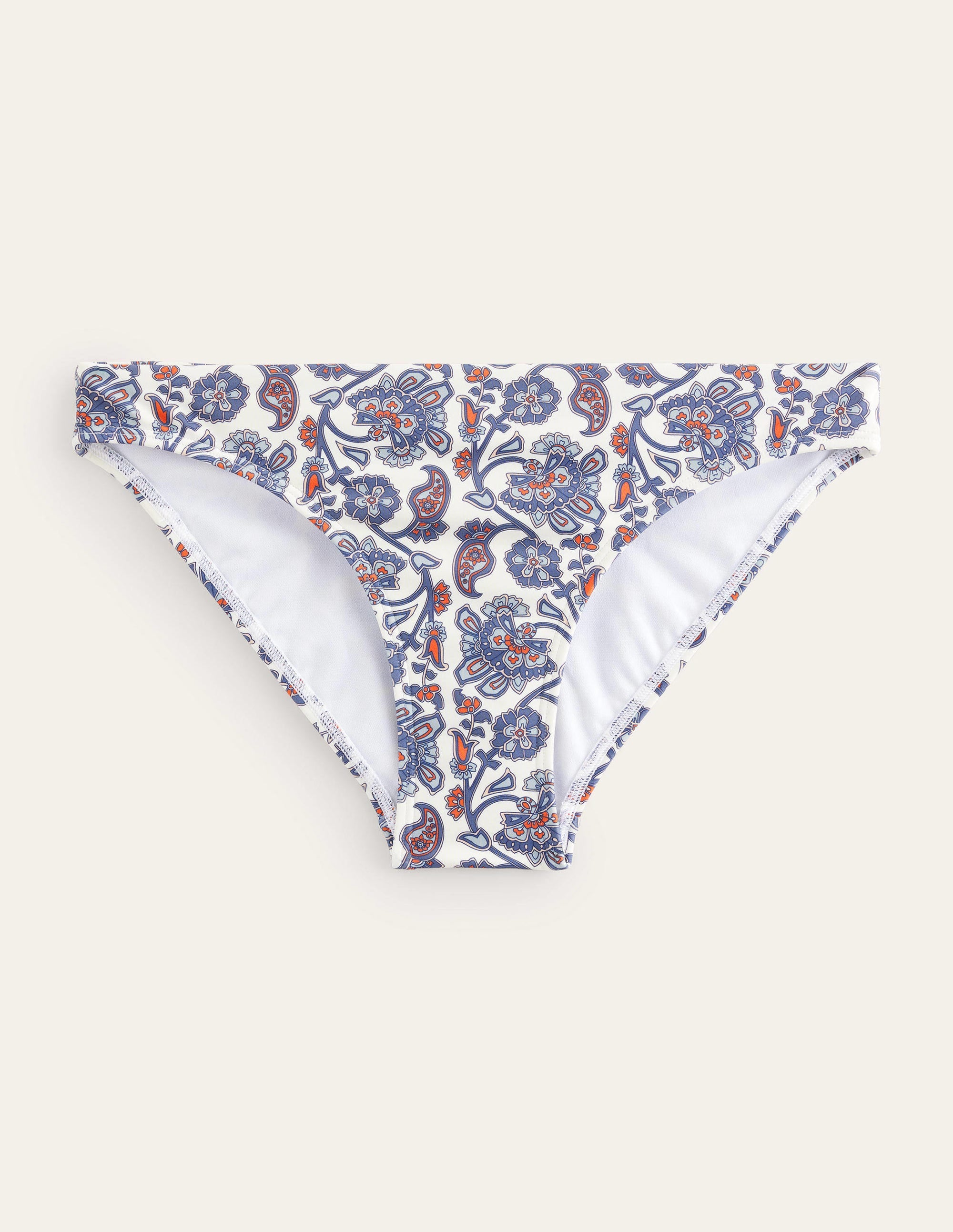 Bas de bikini intemporel-Ivoire, motif cachemire bleu - Image 11