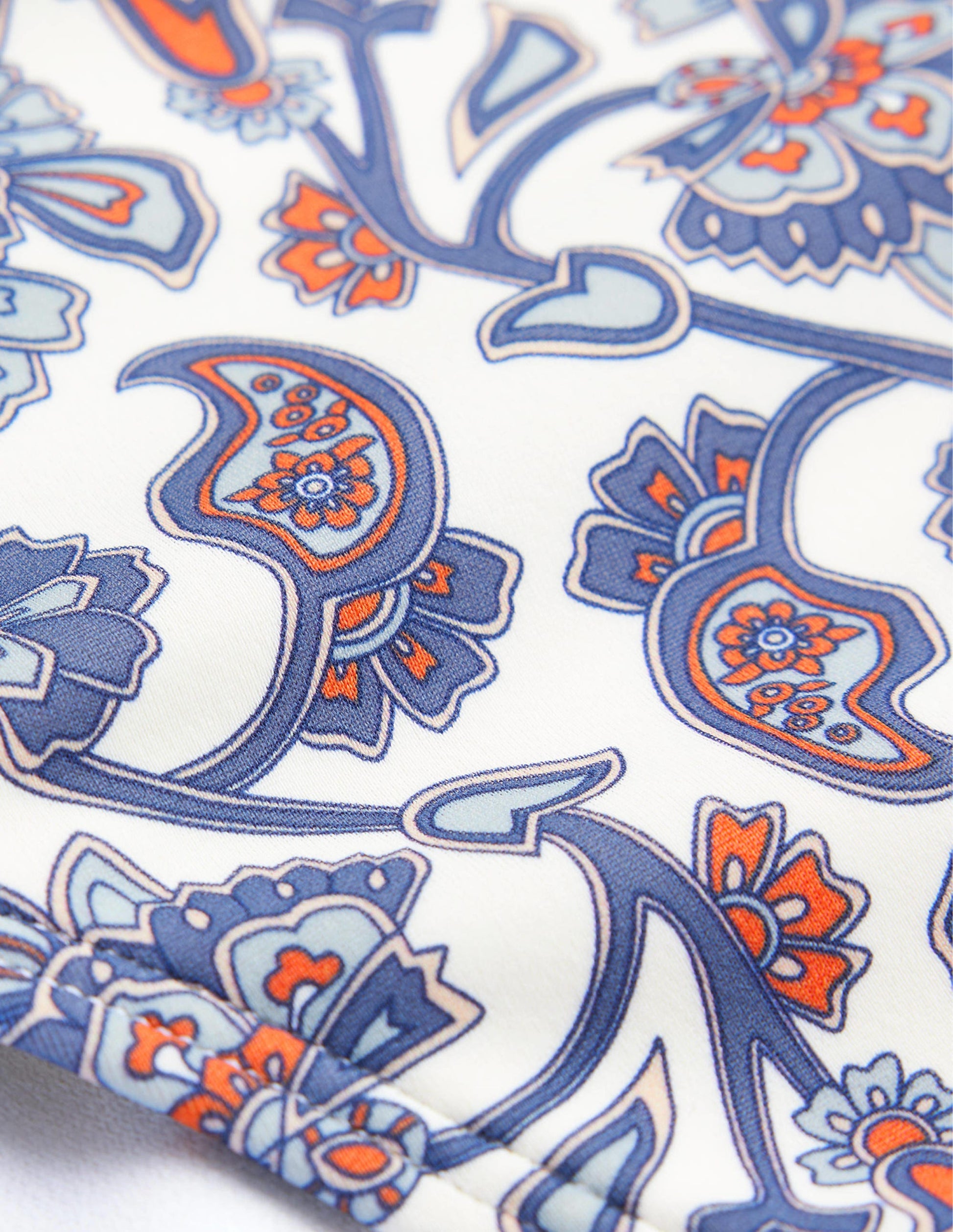 Bas de bikini intemporel-Ivoire, motif cachemire bleu-12