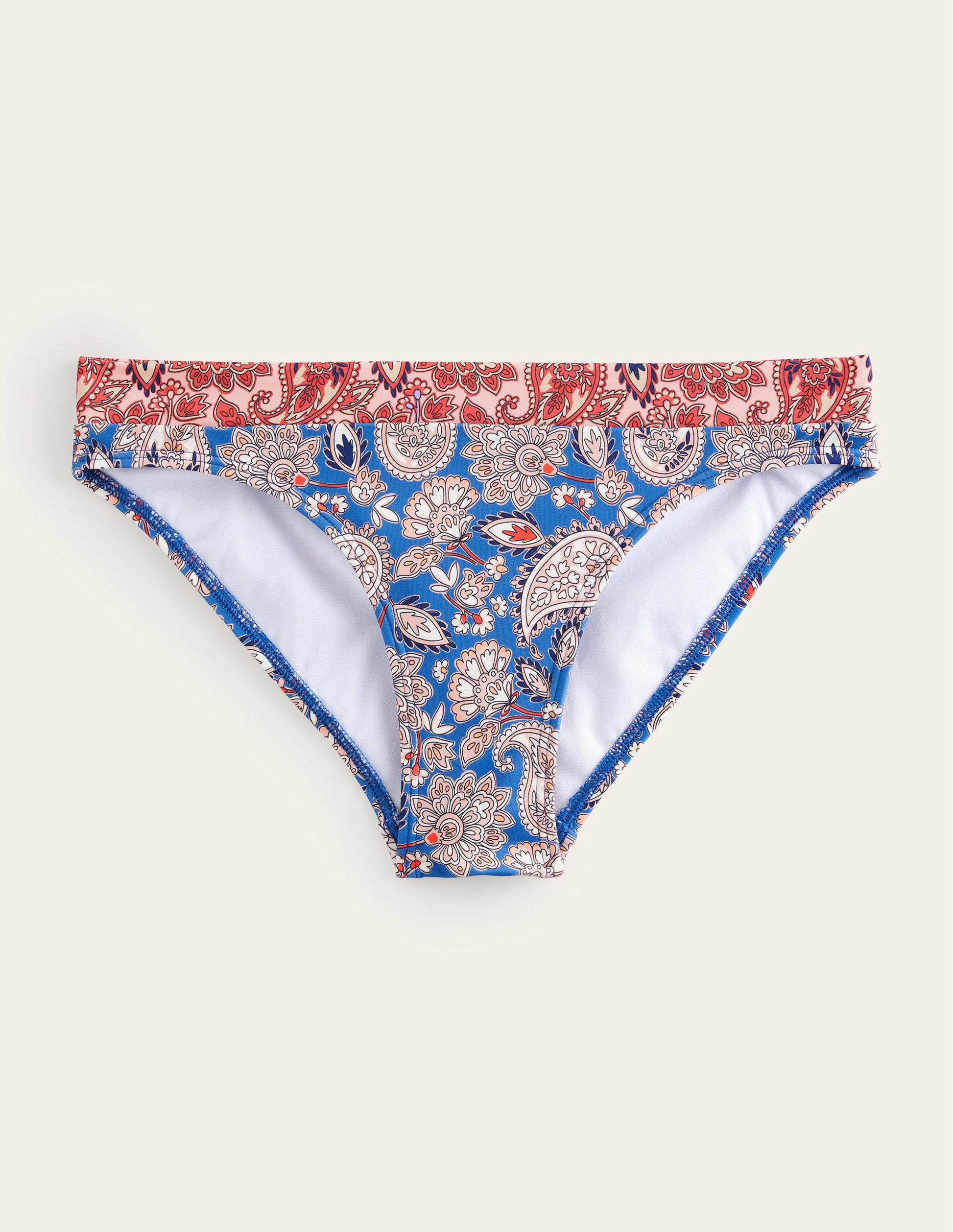 Bas de bikini Ithaca à empiècement-Bleu marine authentique, motif Paisley Terrace-5