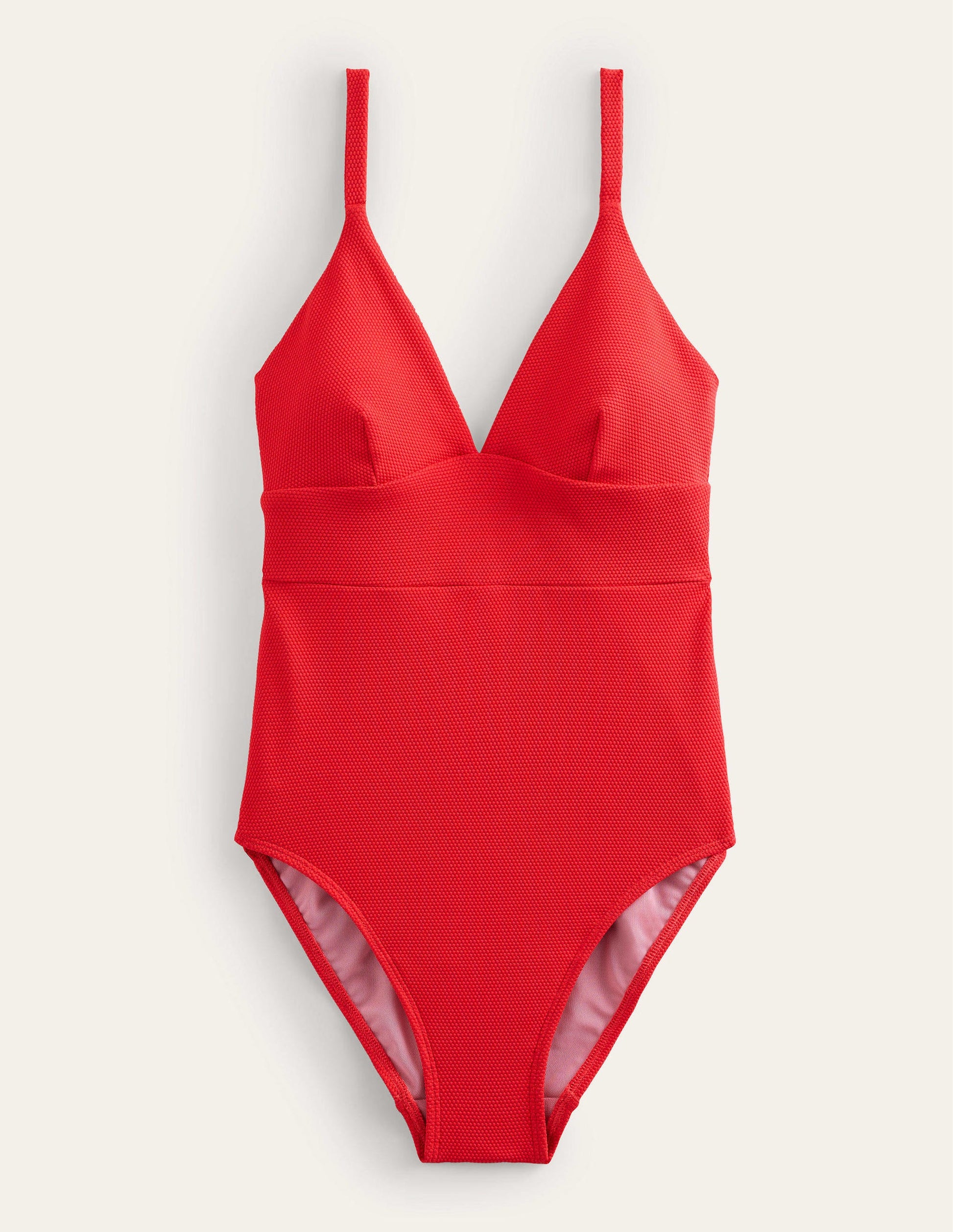 Maillot de bain col V Arezzo à empiècement-Texturé tulipe-7