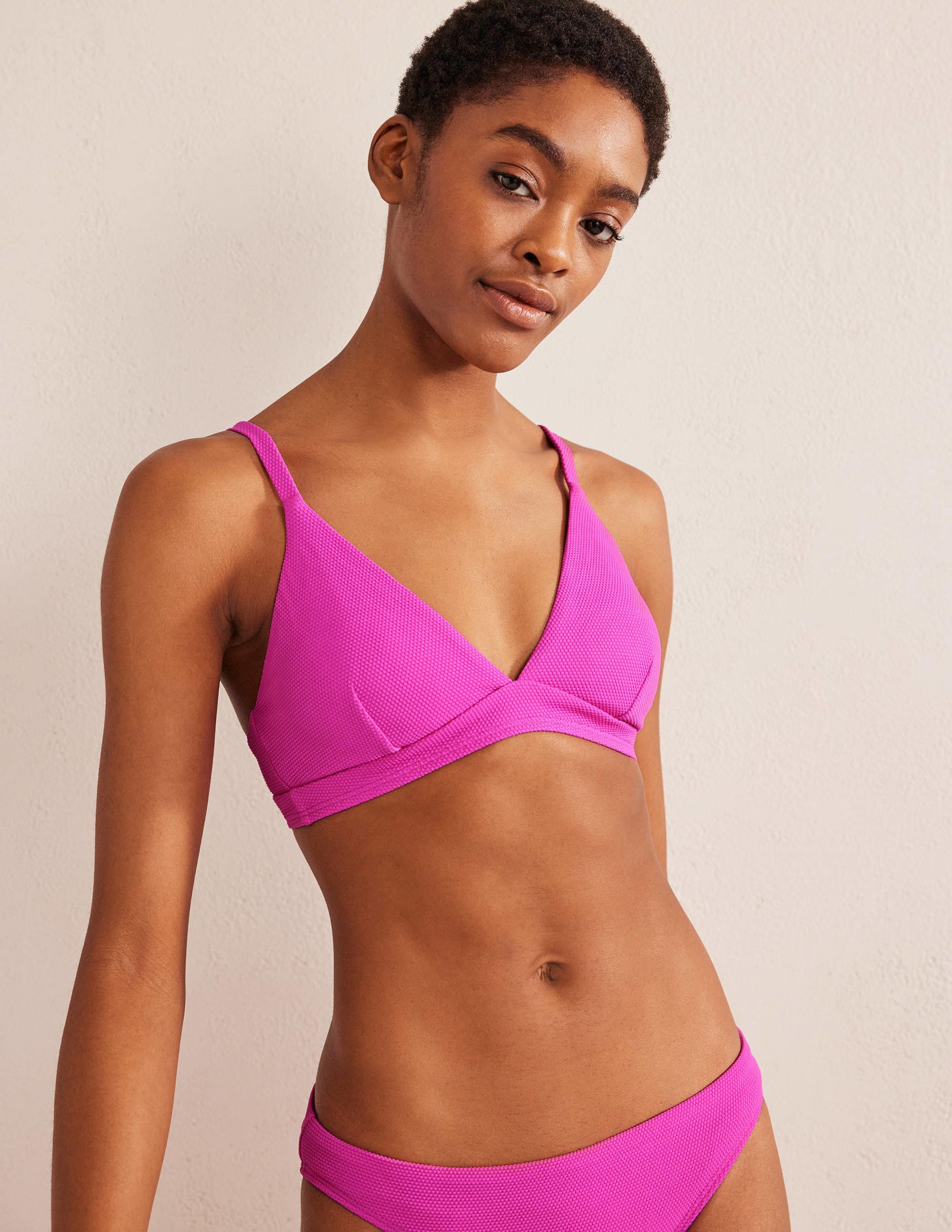 Haut de bikini col V Arezzo-Rayon de miel rose extraordinaire - Image 1