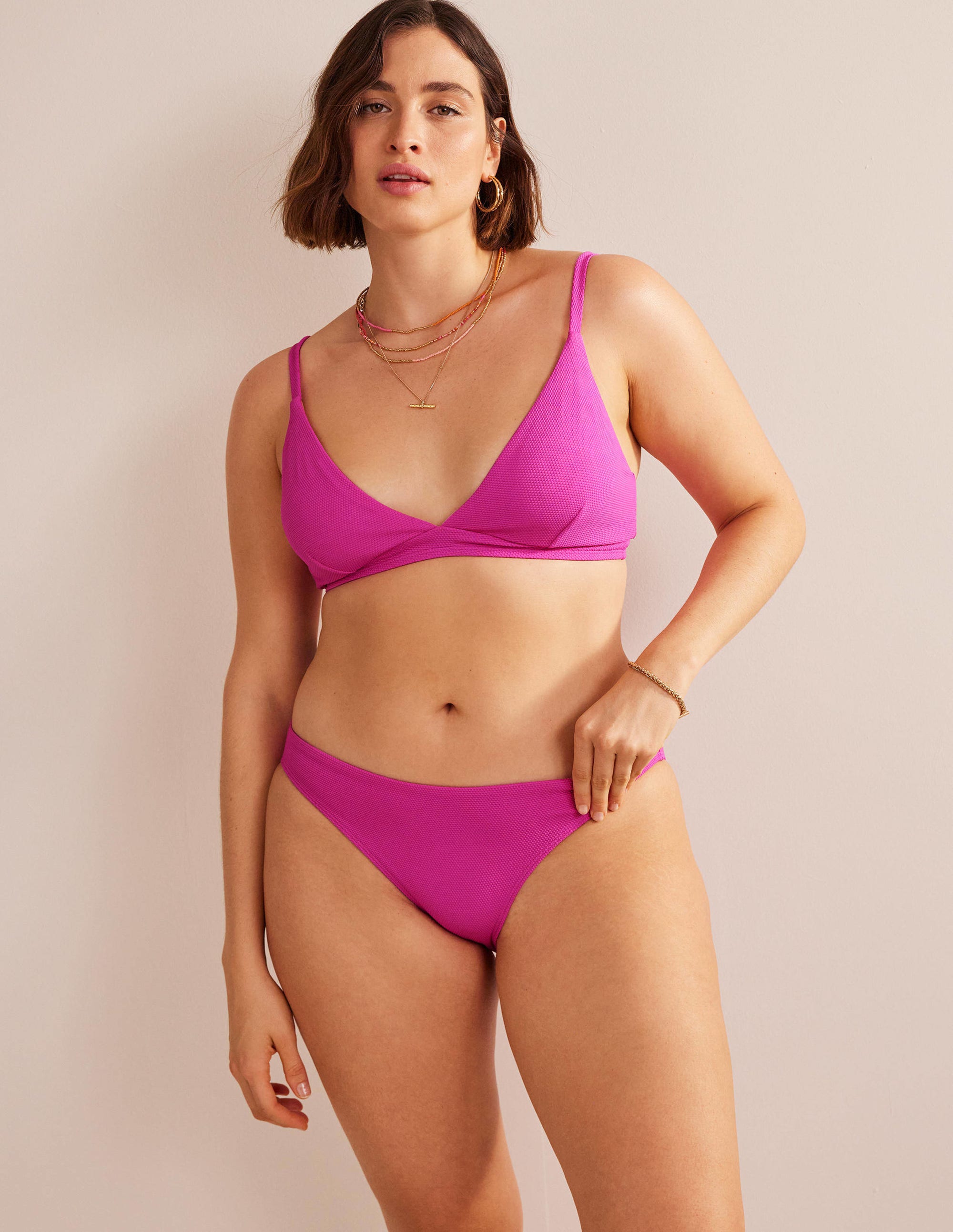 Haut de bikini col V Arezzo-Rayon de miel rose extraordinaire - Image 5