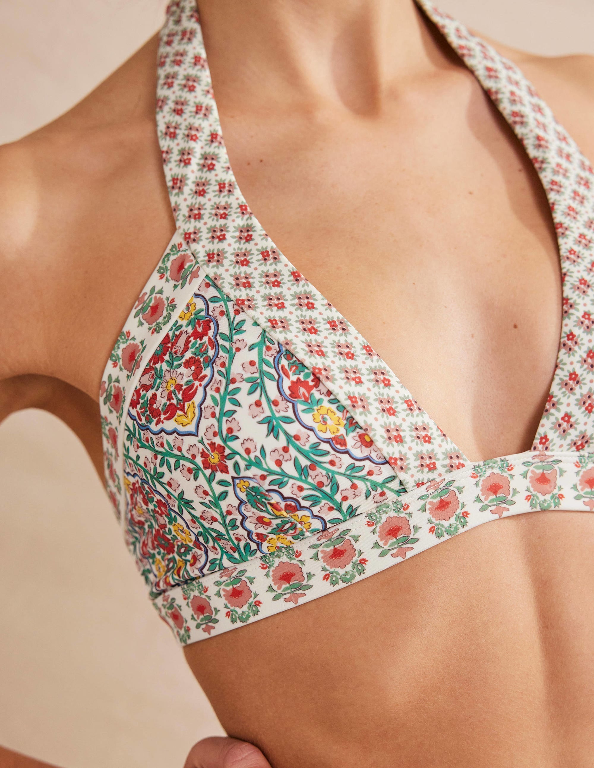 Ithaka Neckholder-Bikinioberteil-Bunt, Weinranken - Image 2