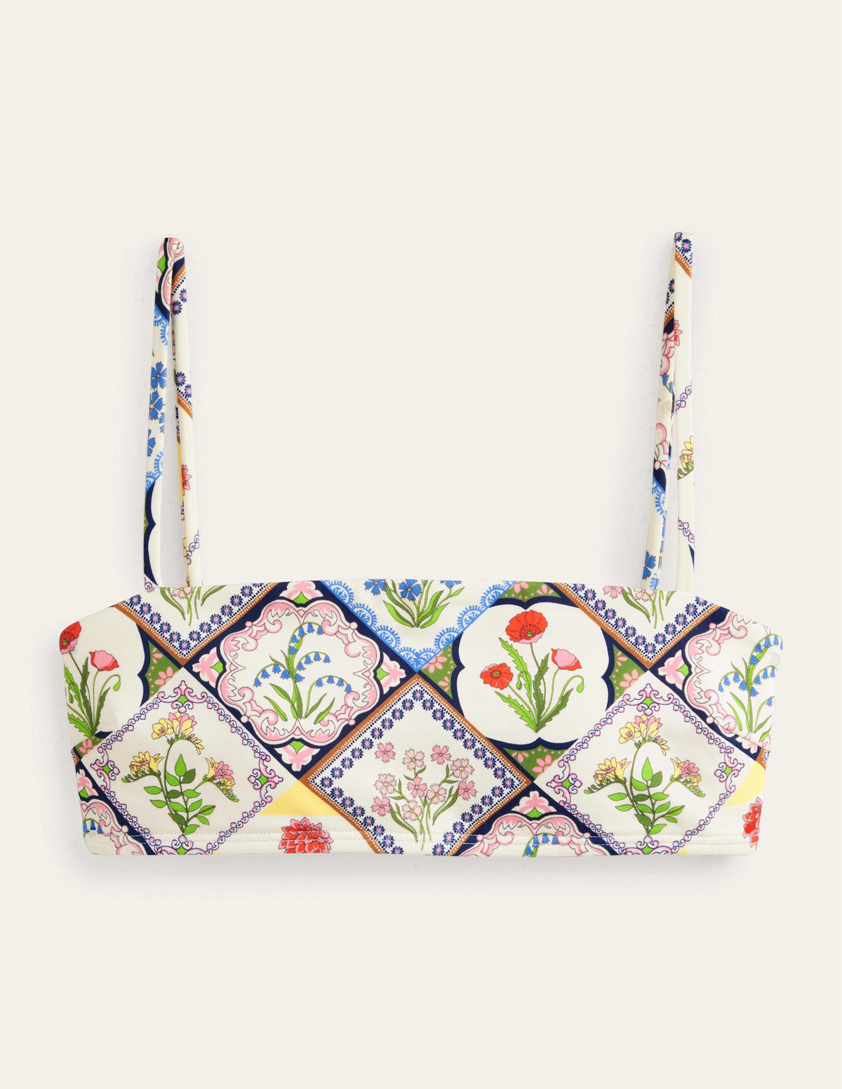 Bikinioberteil mit schmalen Trägern-Naturweiß, Wilde Glockenblumen - Image 6