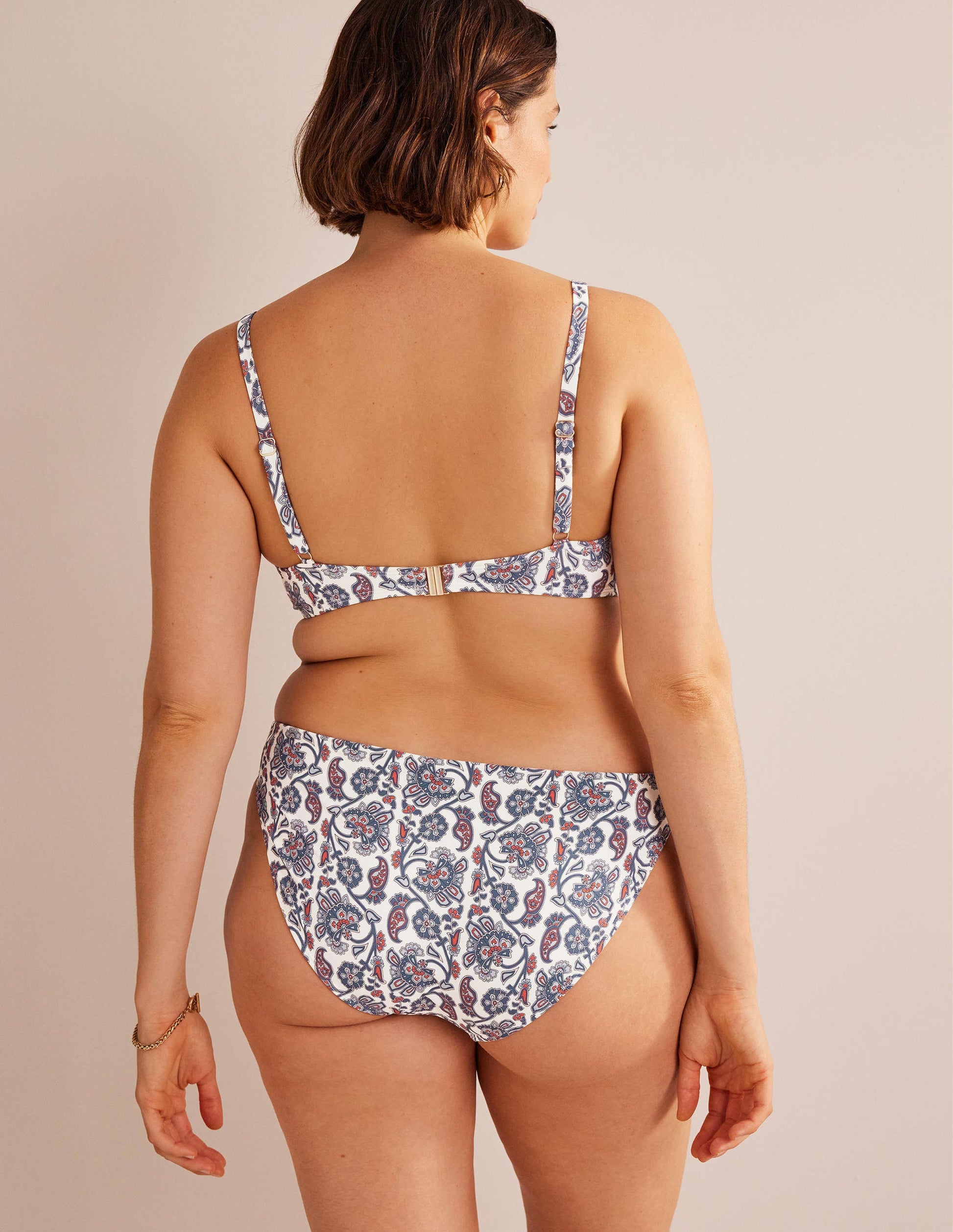 Capri Bikinioberteil mit Körbchen-Naturweiß/Blau, Paisleymuster-6
