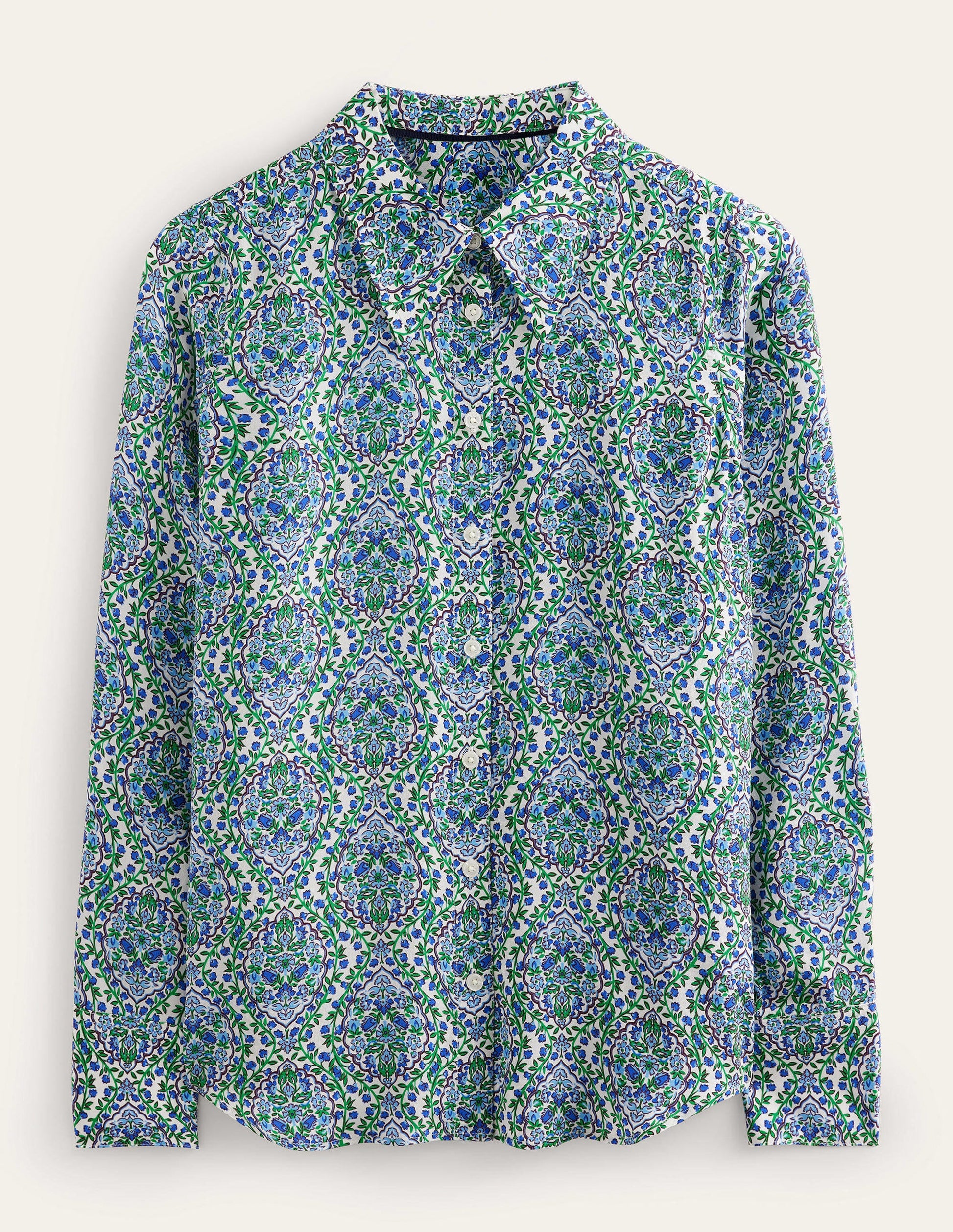 Nouvelle chemise en soie-Graine de lin, motif Vine Terrace-6