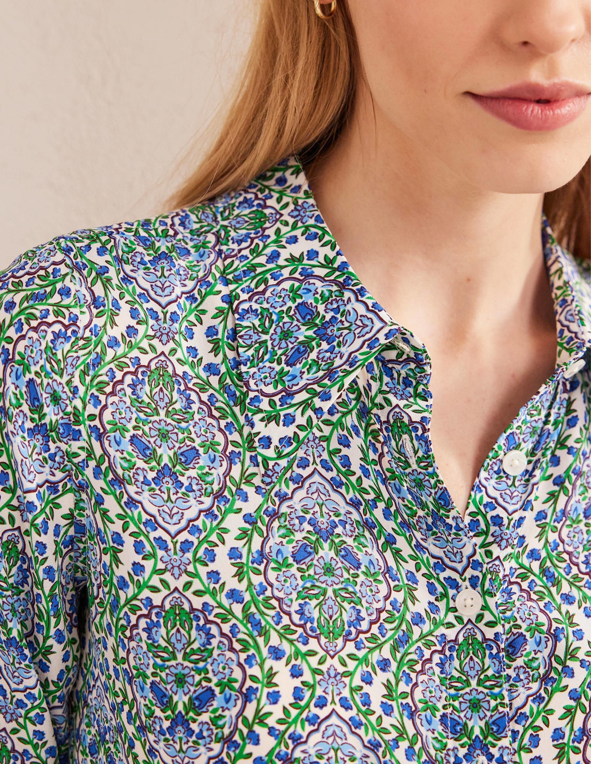 Nouvelle chemise en soie-Graine de lin, motif Vine Terrace - Image 2