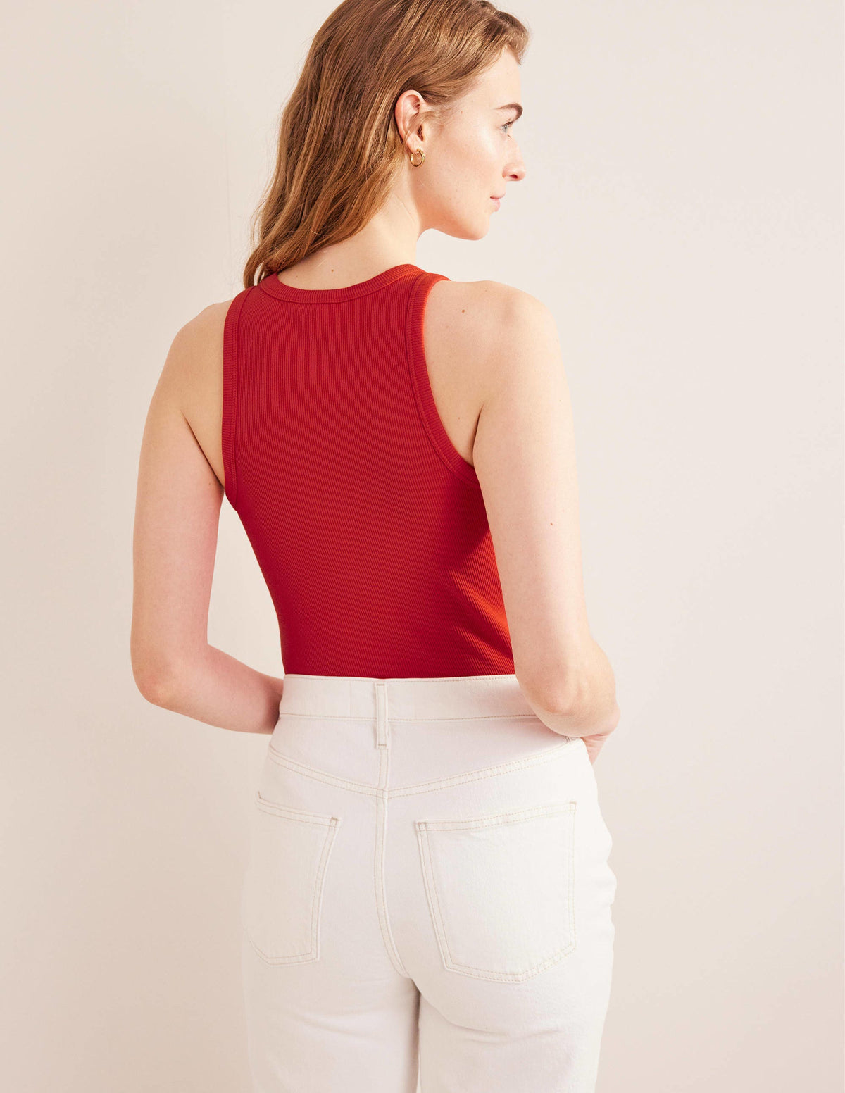 Geripptes Trägeroberteil mit Racerback-Knallrot-3
