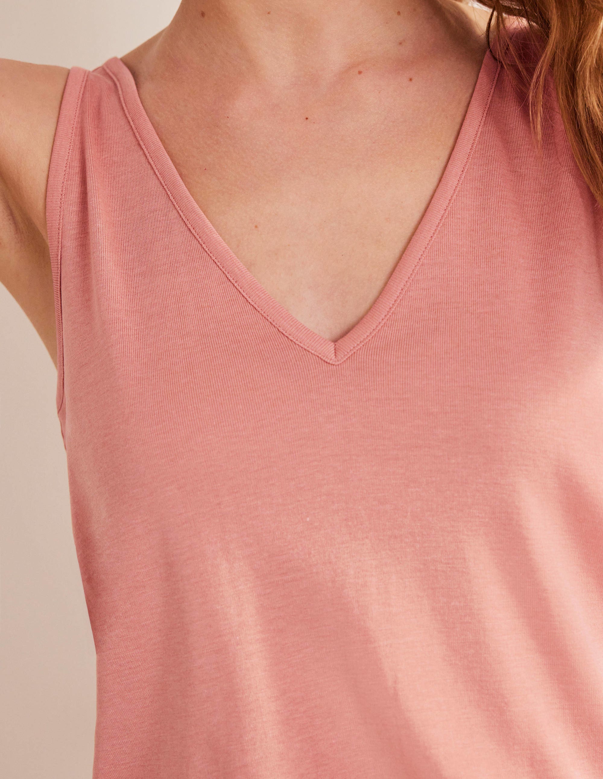 Jersey-Top mit V-Ausschnitt-Rosa - Image 2