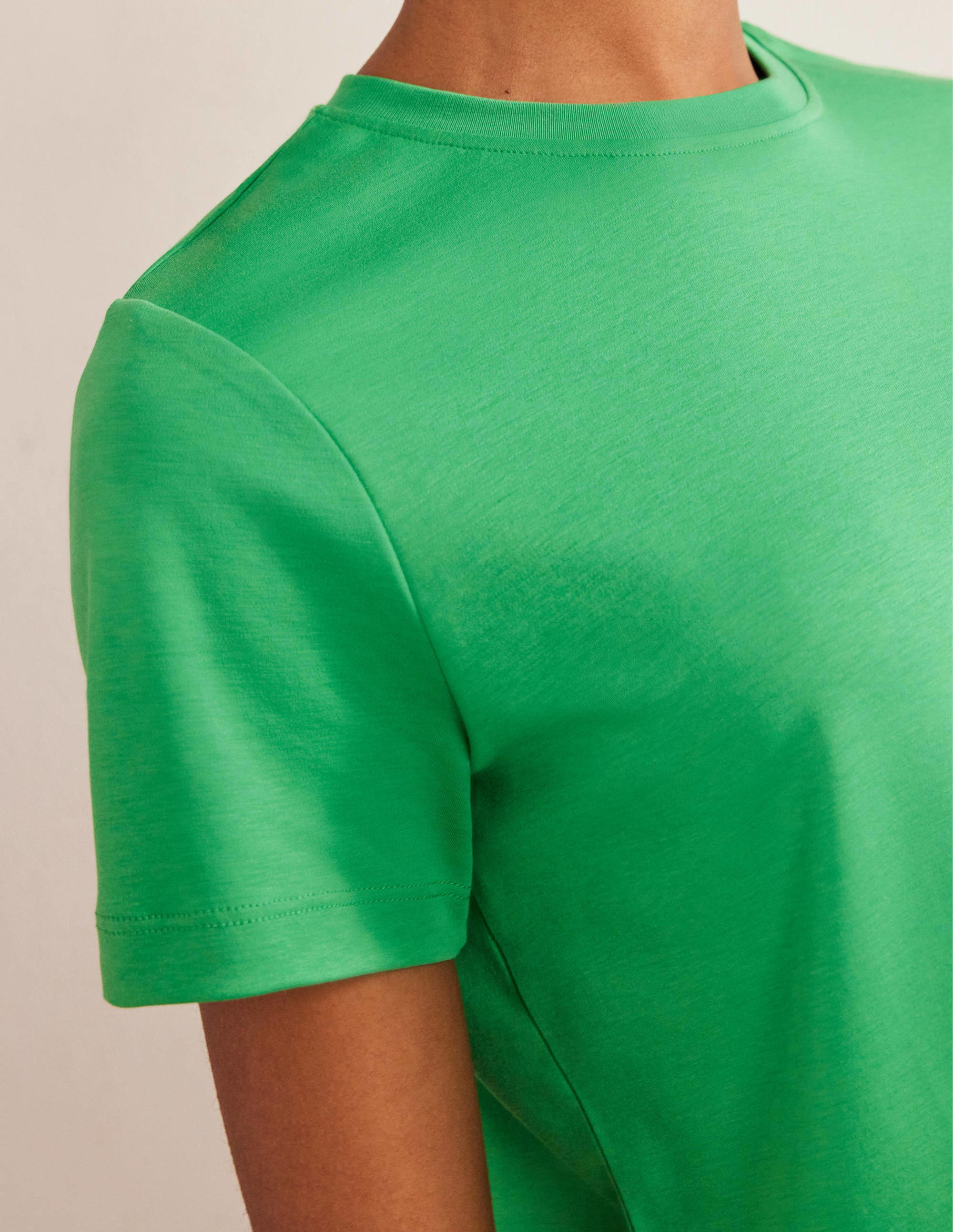 T-shirt col rond en coton-Abeille verte - Image 2