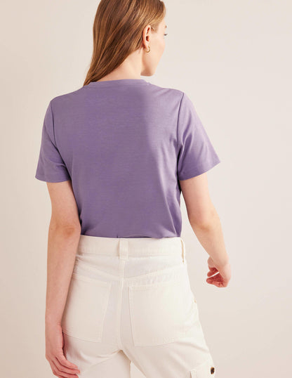 Baumwoll-T-Shirt mit Rundhalsausschnitt-Wilde Distel