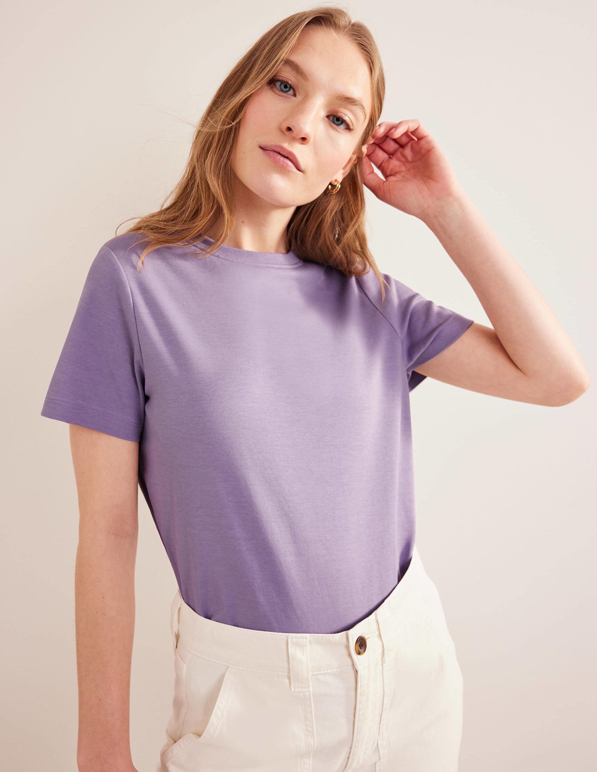T-shirt col rond en coton-Chardon sauvage - Image 4