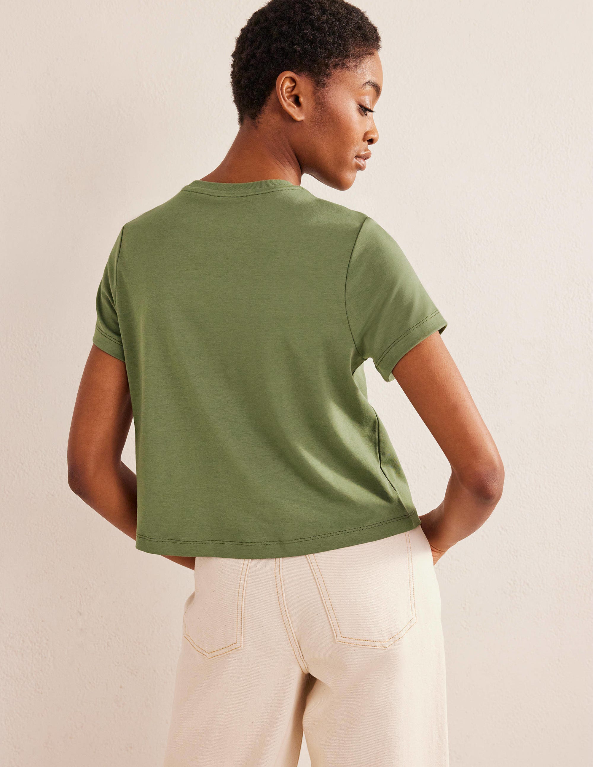 T-shirt court en coton-Épicéa - Image 3
