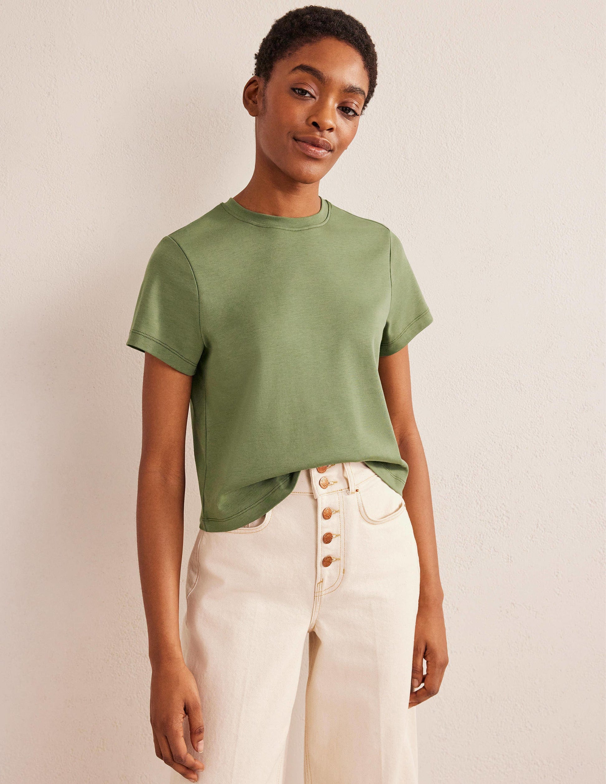 T-shirt court en coton-Épicéa-4