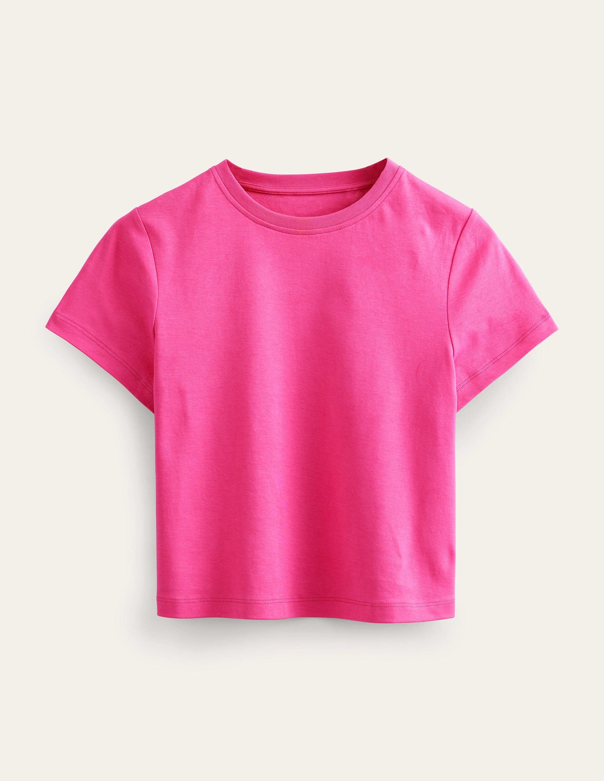 Perfect Cotton Cropped T-Shirt-Fuchsia Fedora - Image 5