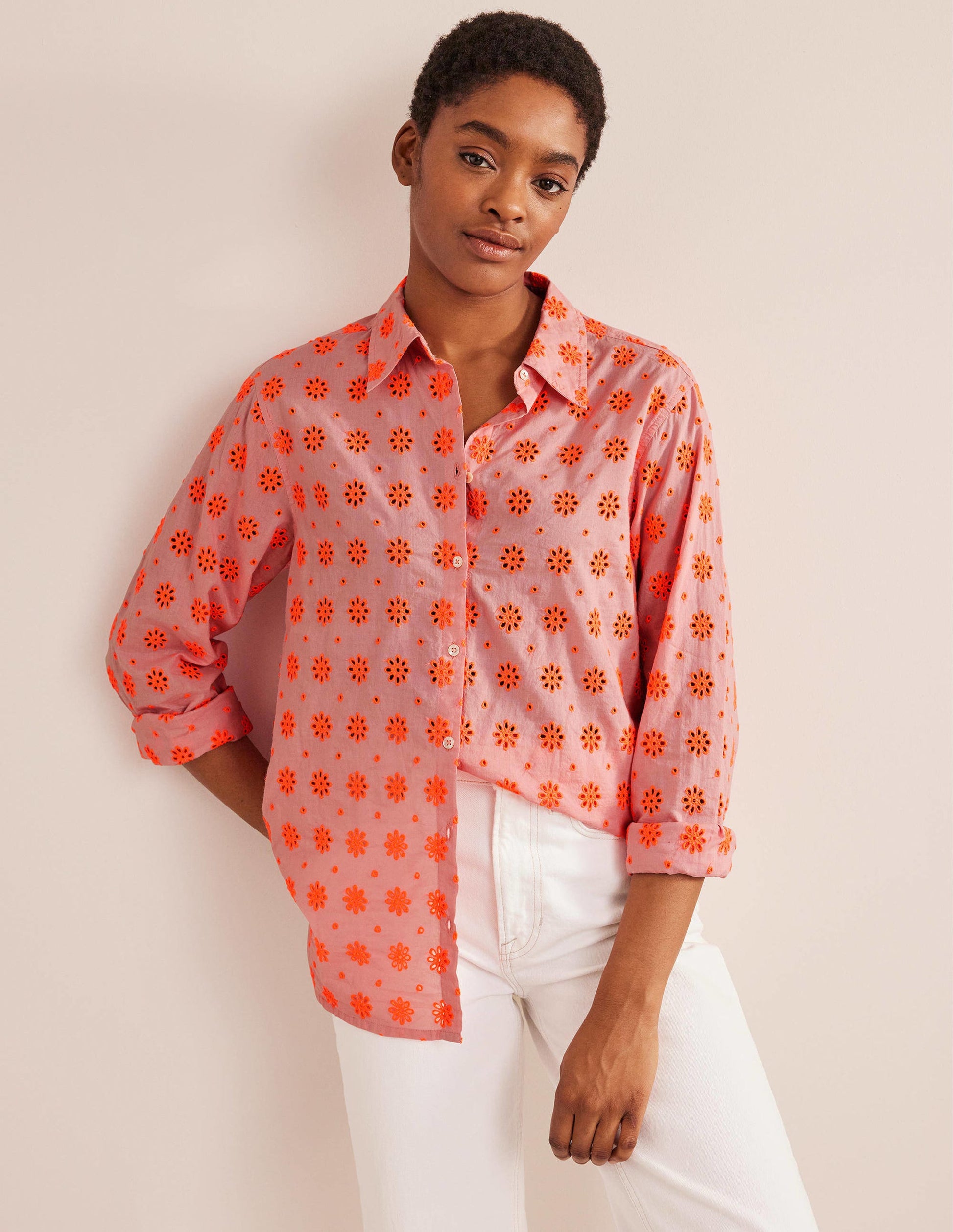 Nouvelle chemise décontractée en coton-Punch pastèque-1